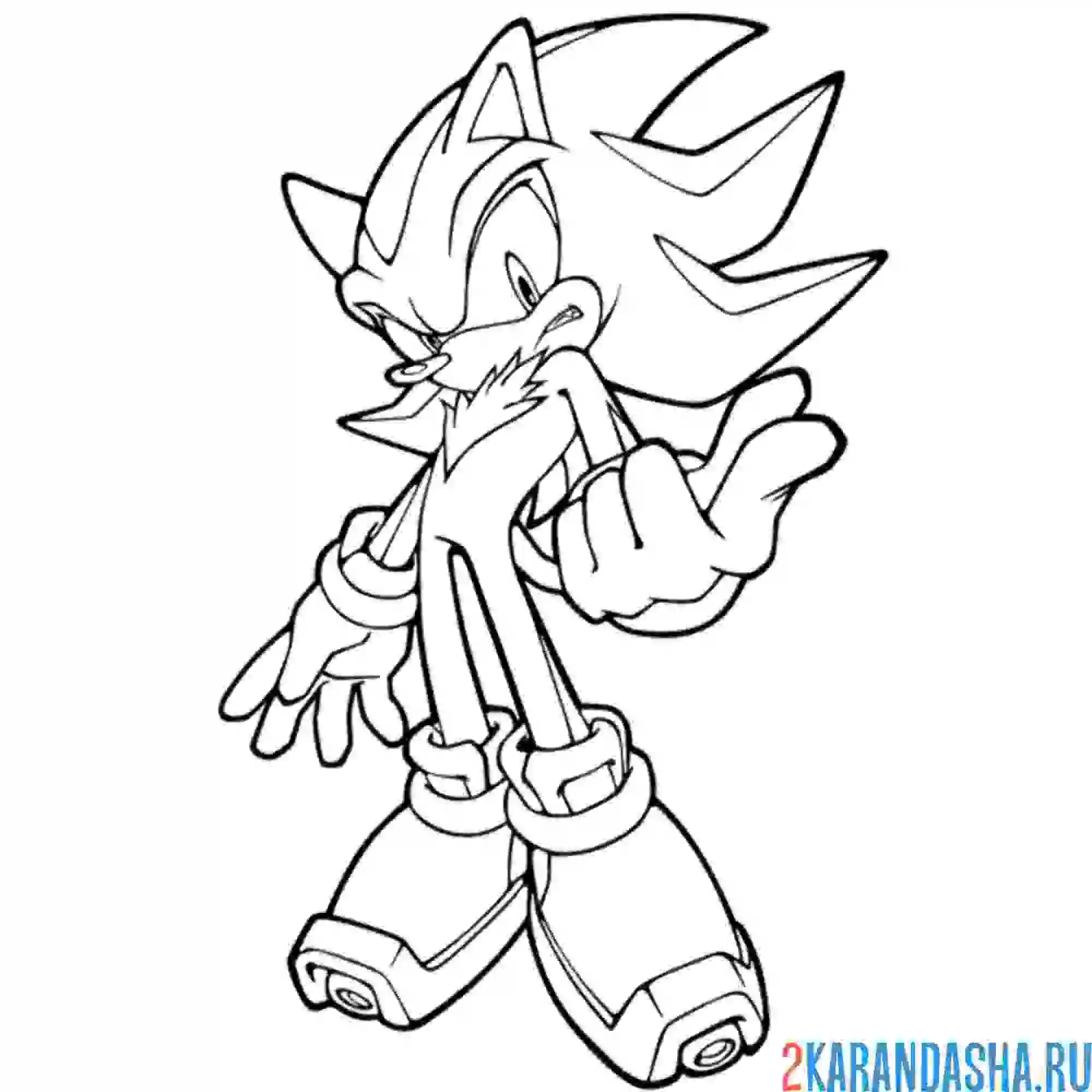 Раскраска супер-смелый соник