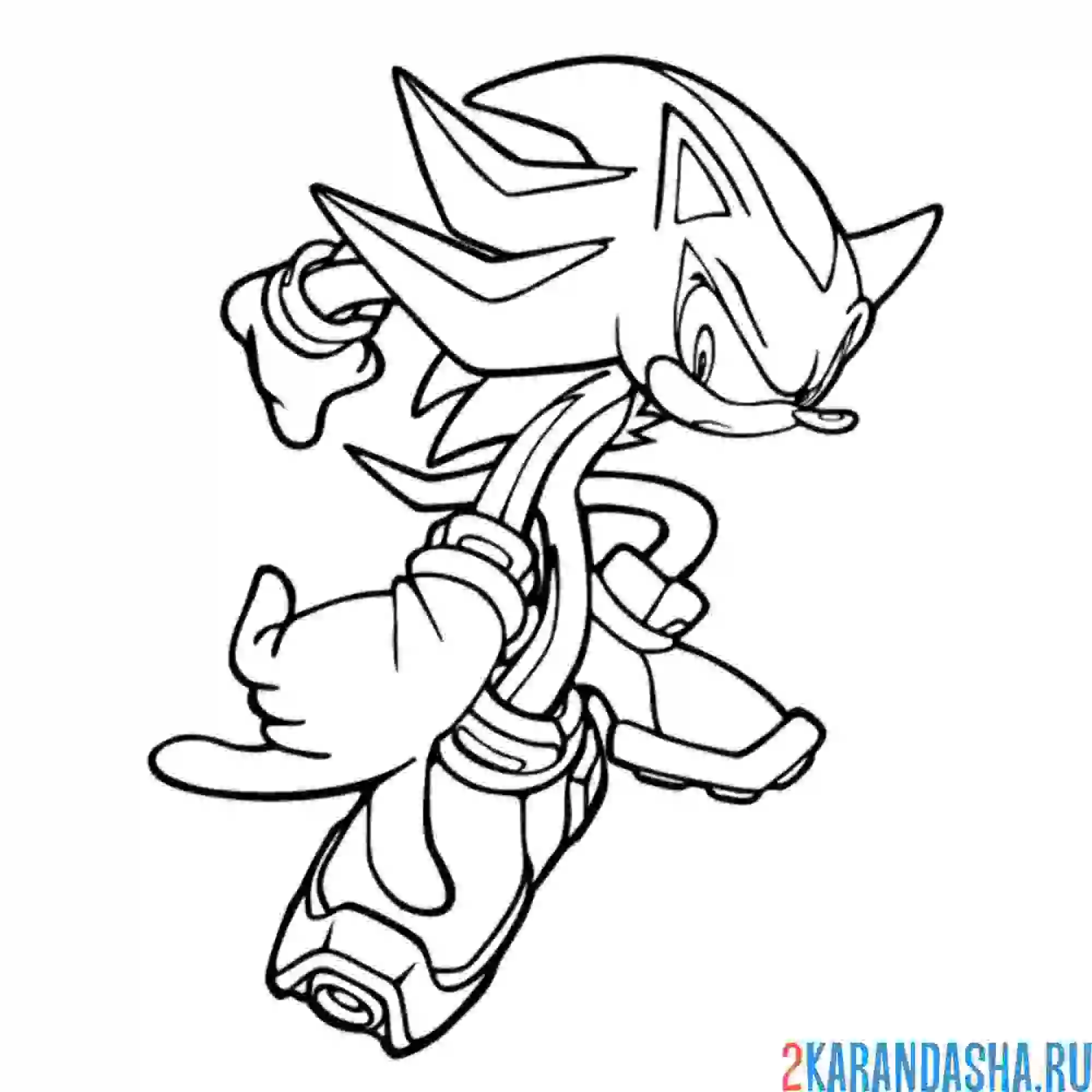 Раскраска соник очень быстрый