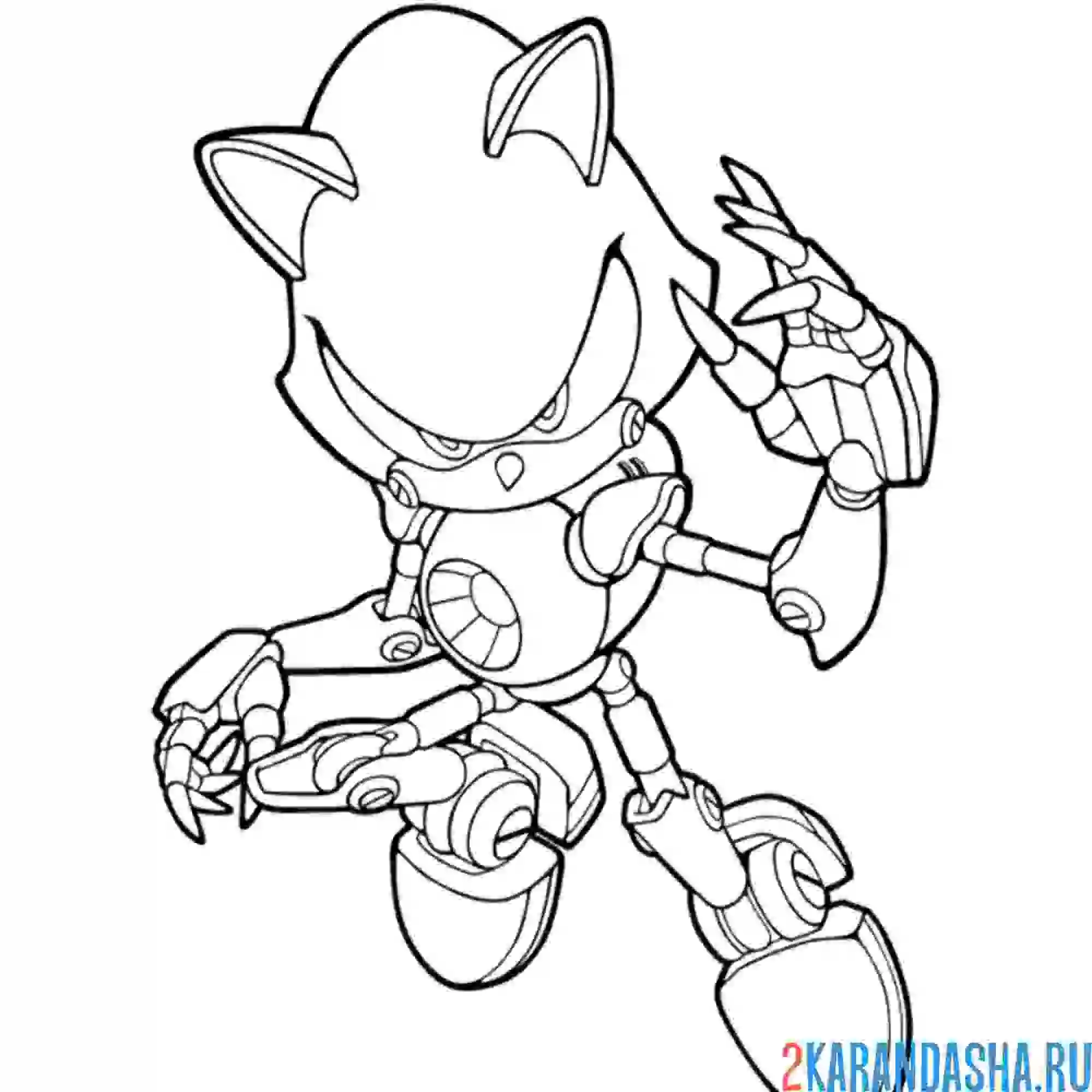 Раскраска метал соник