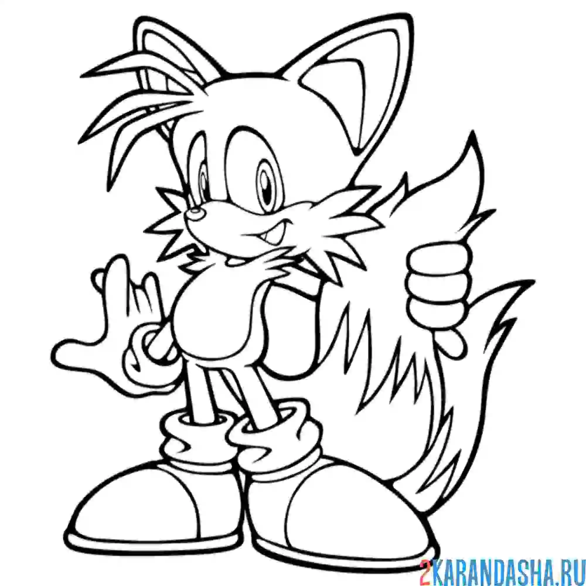 Раскраска тейлз друг соника