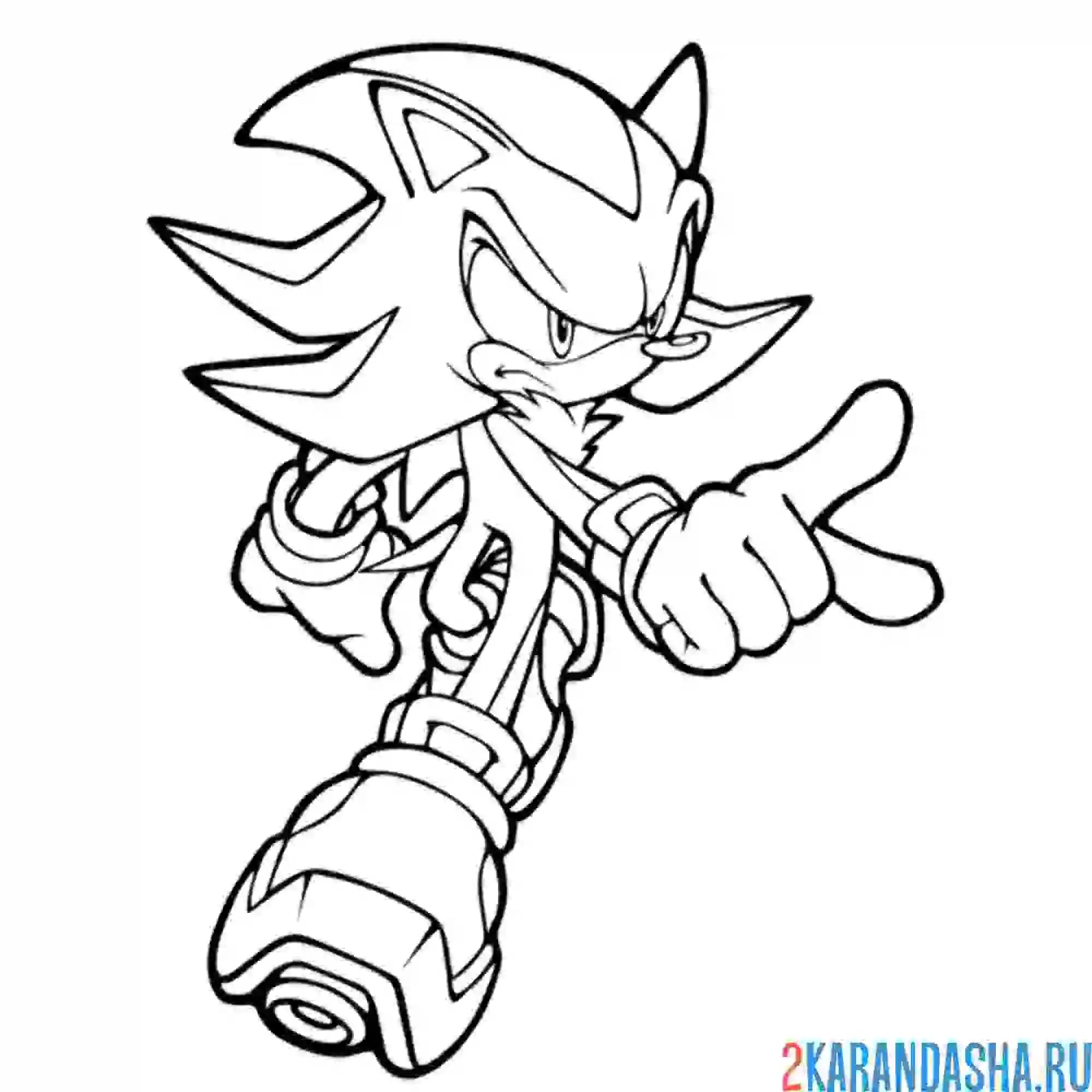 Раскраска соник мчится