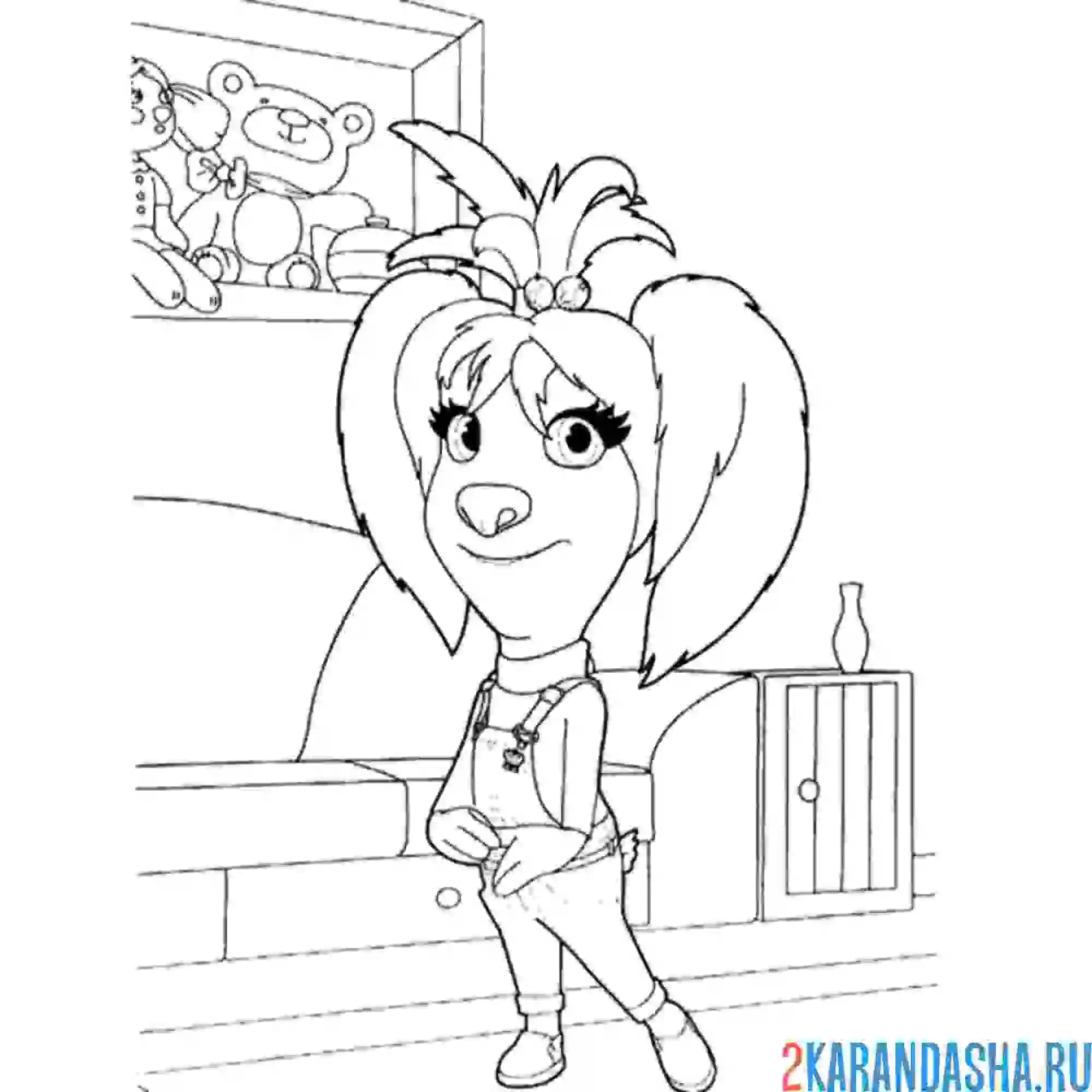 Раскраска лиза барбоскина позирует