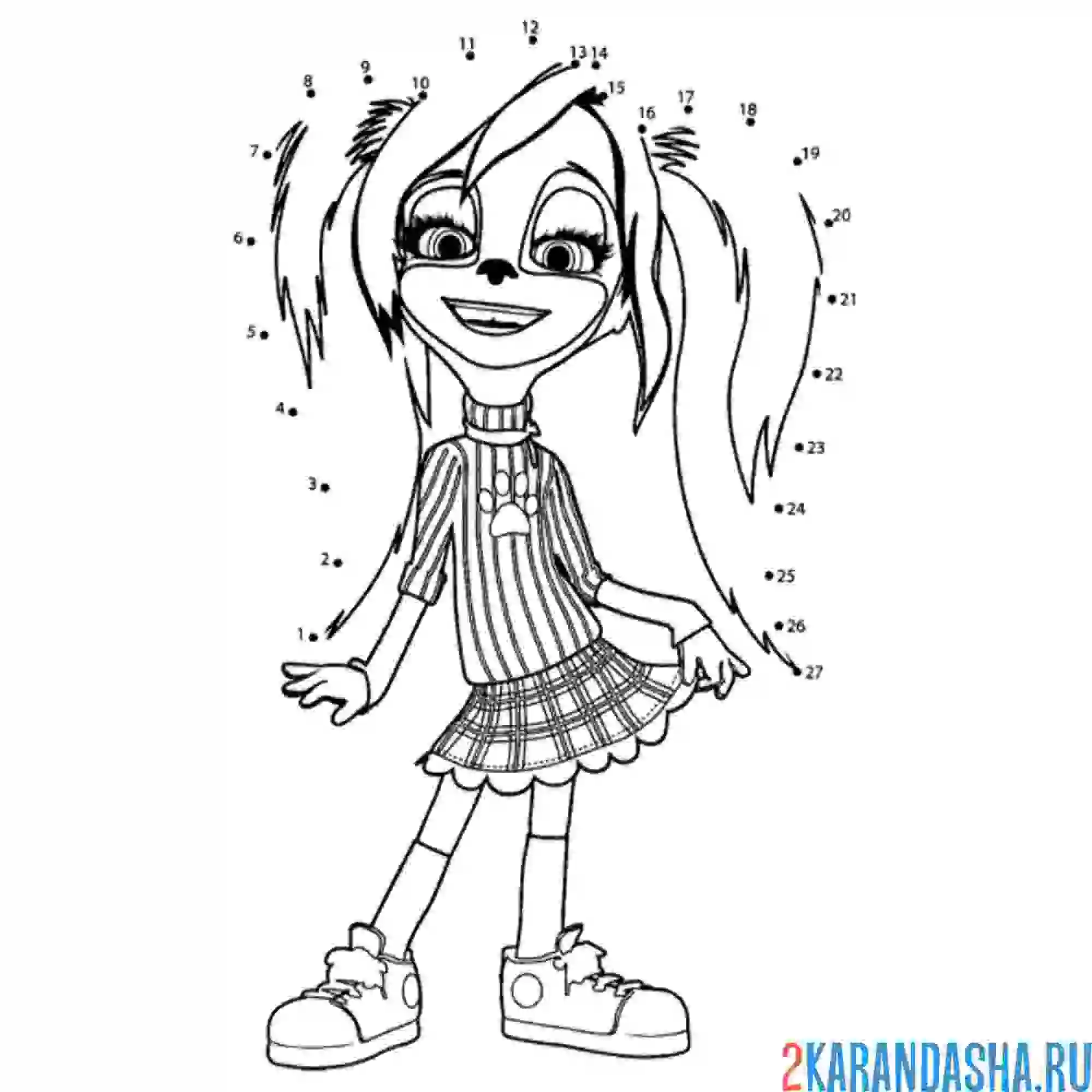 Раскраска роза барбоскина по номерам