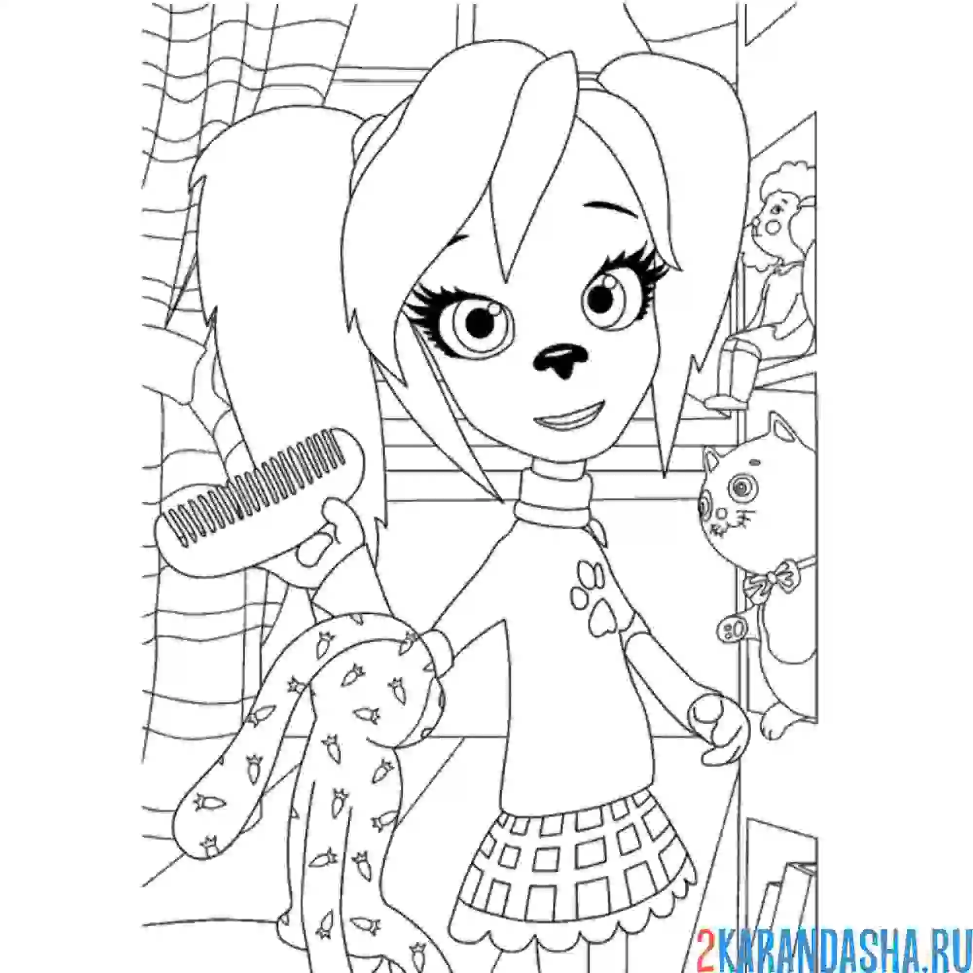 Раскраска роза барбоскина модница