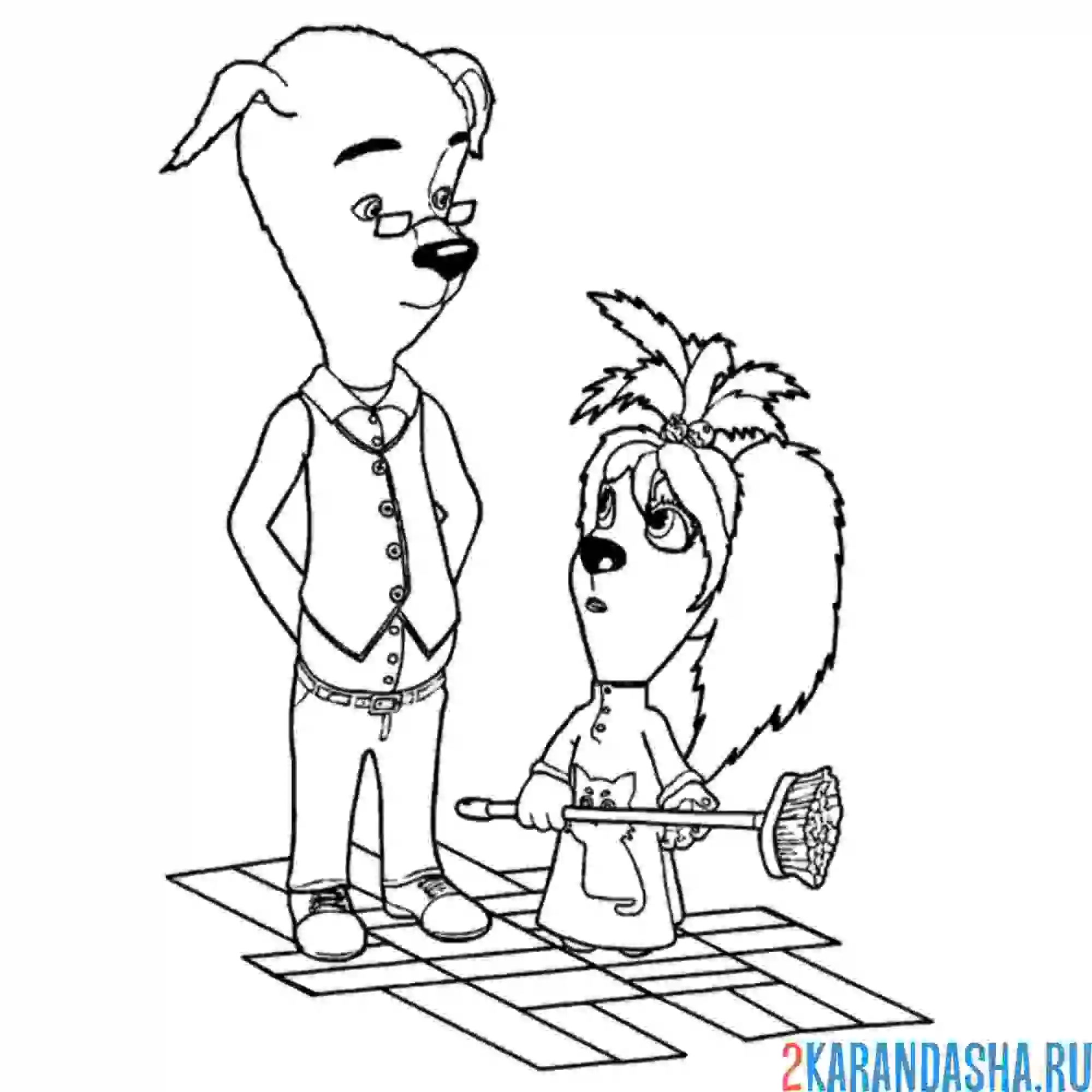 Раскраска лиза и папа барбоскины