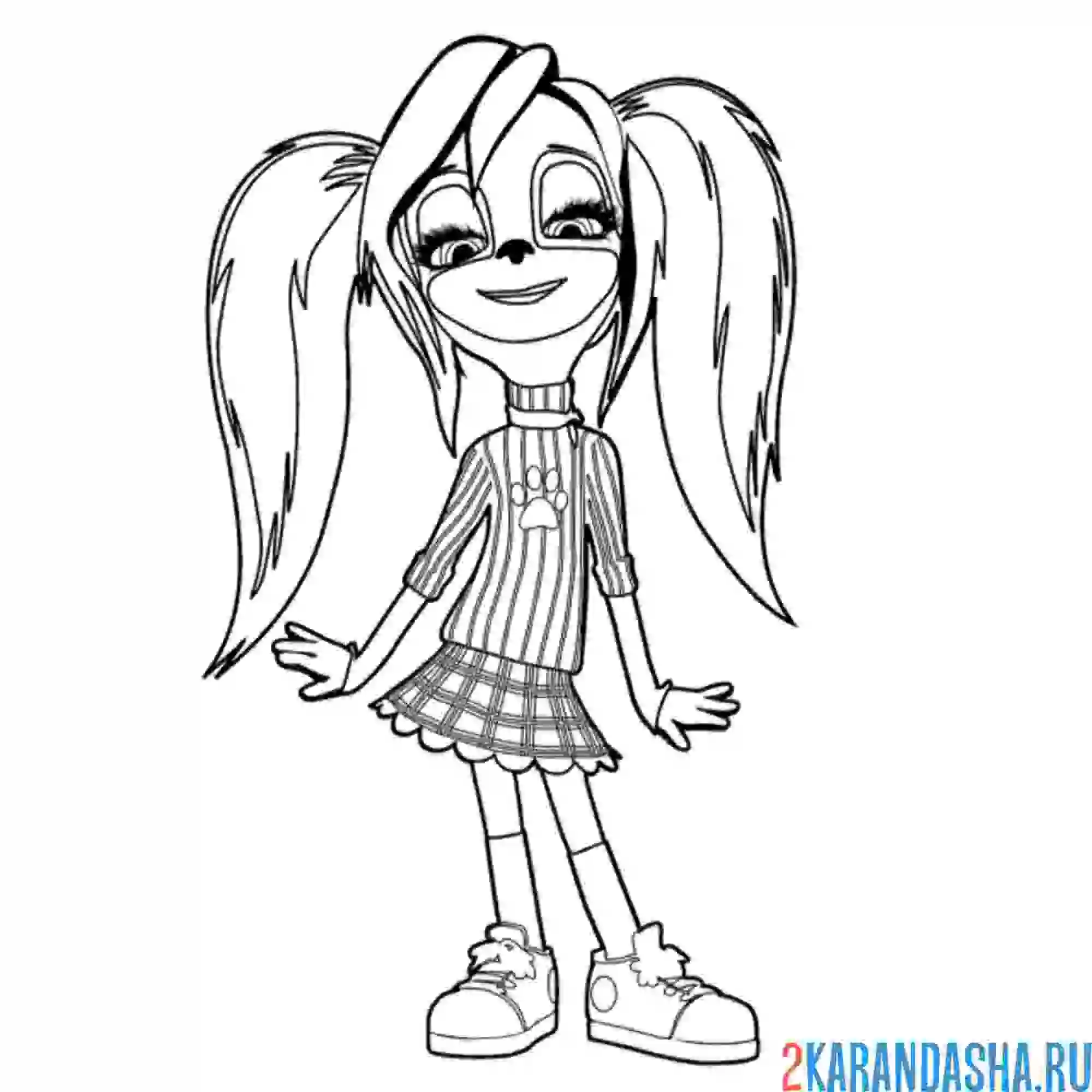 Раскраска роза модница современная