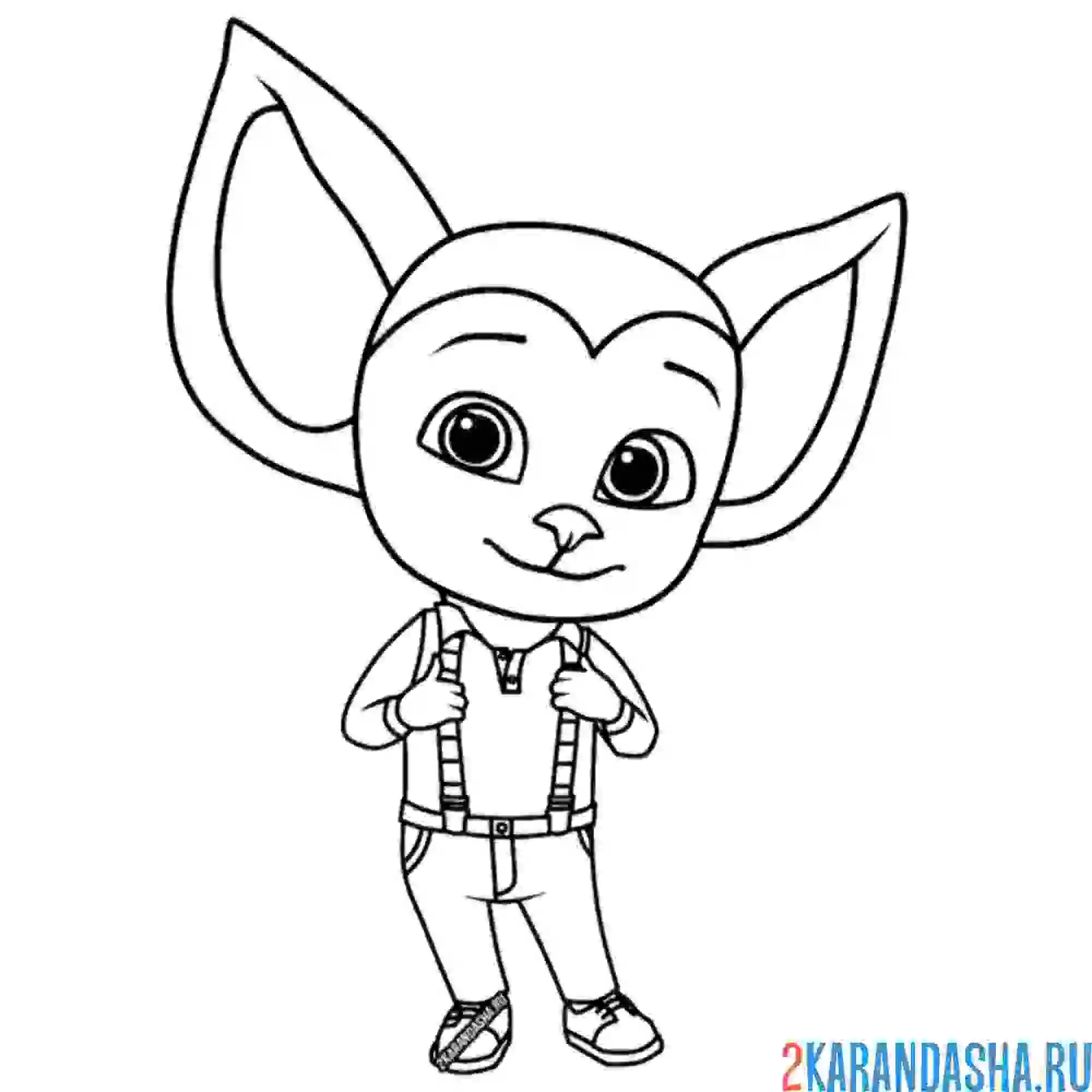 Раскраска малыш барбоскин в подтяжках