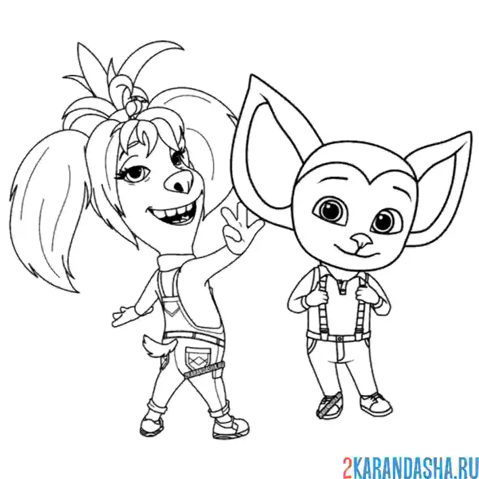 Раскраска лиза и малыш барбоскины