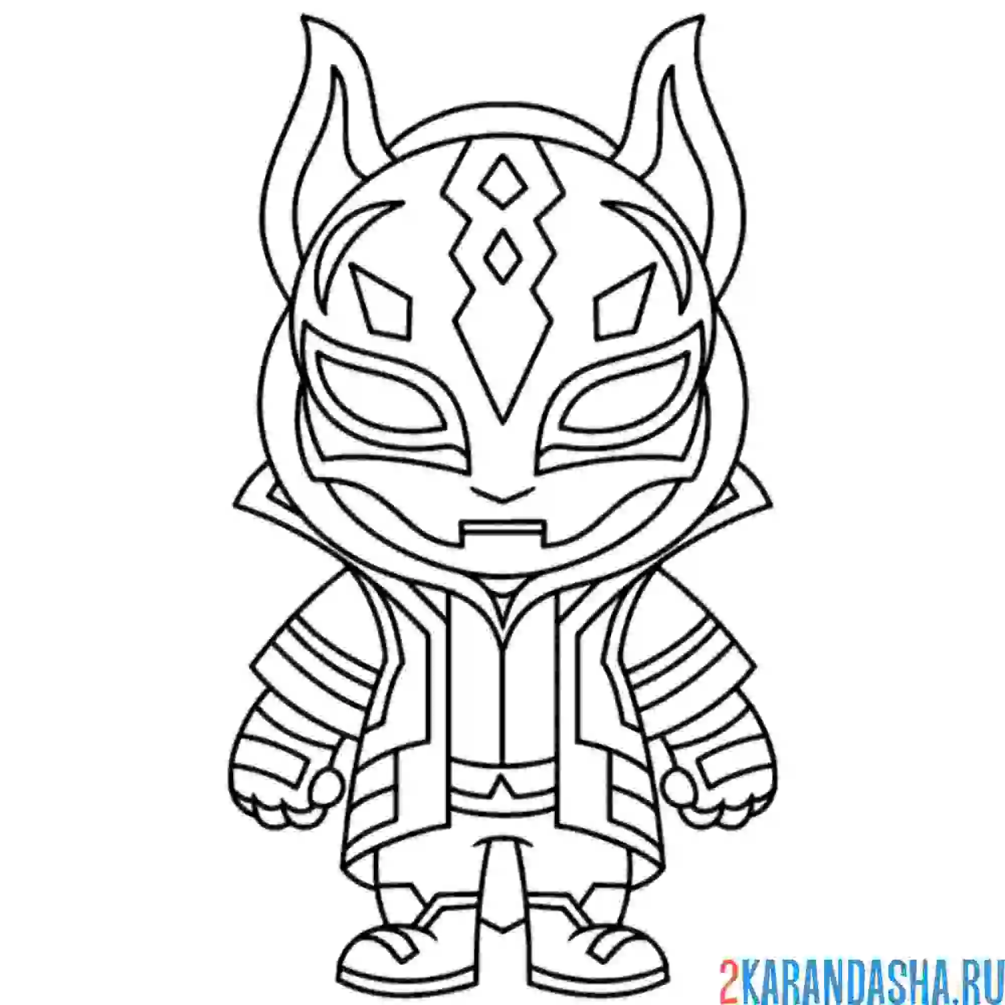 Раскраска ронин в маске фортнайт