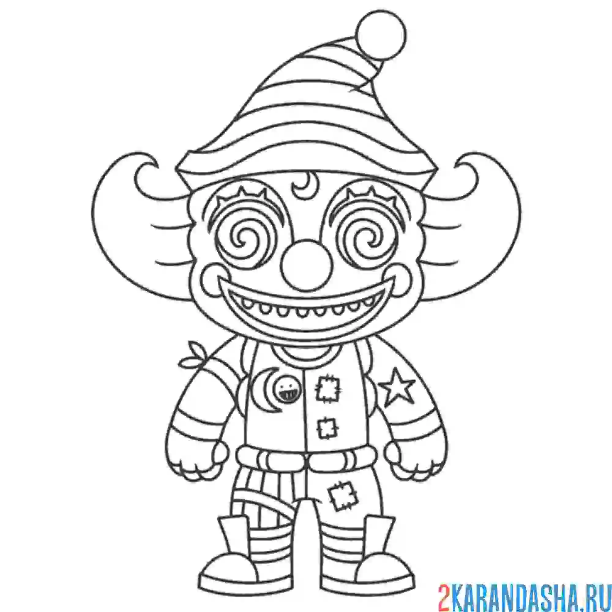 Раскраска клоун фортнайт