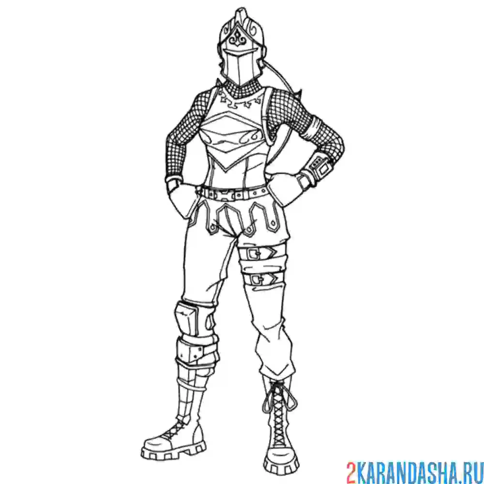 Раскраска красный рыцарь