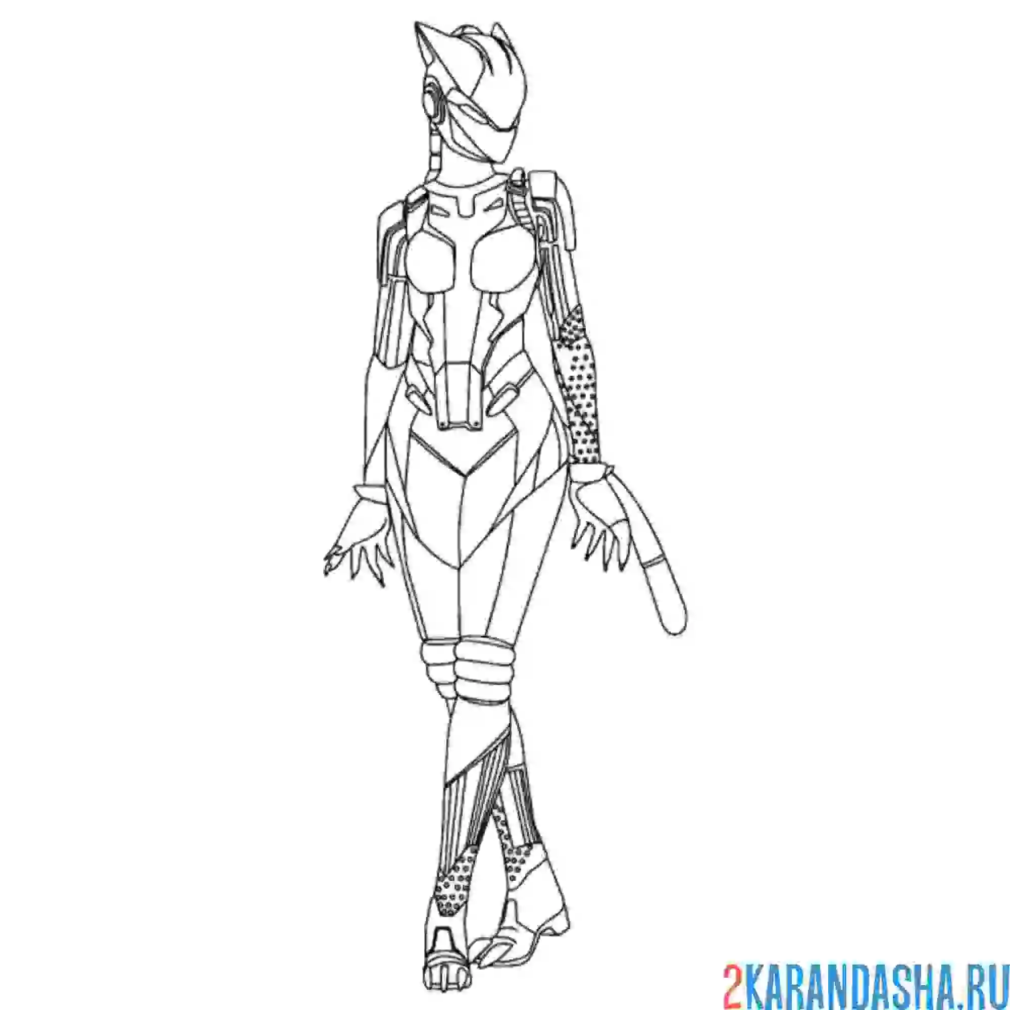 Раскраска фортнайт неоновая рысь