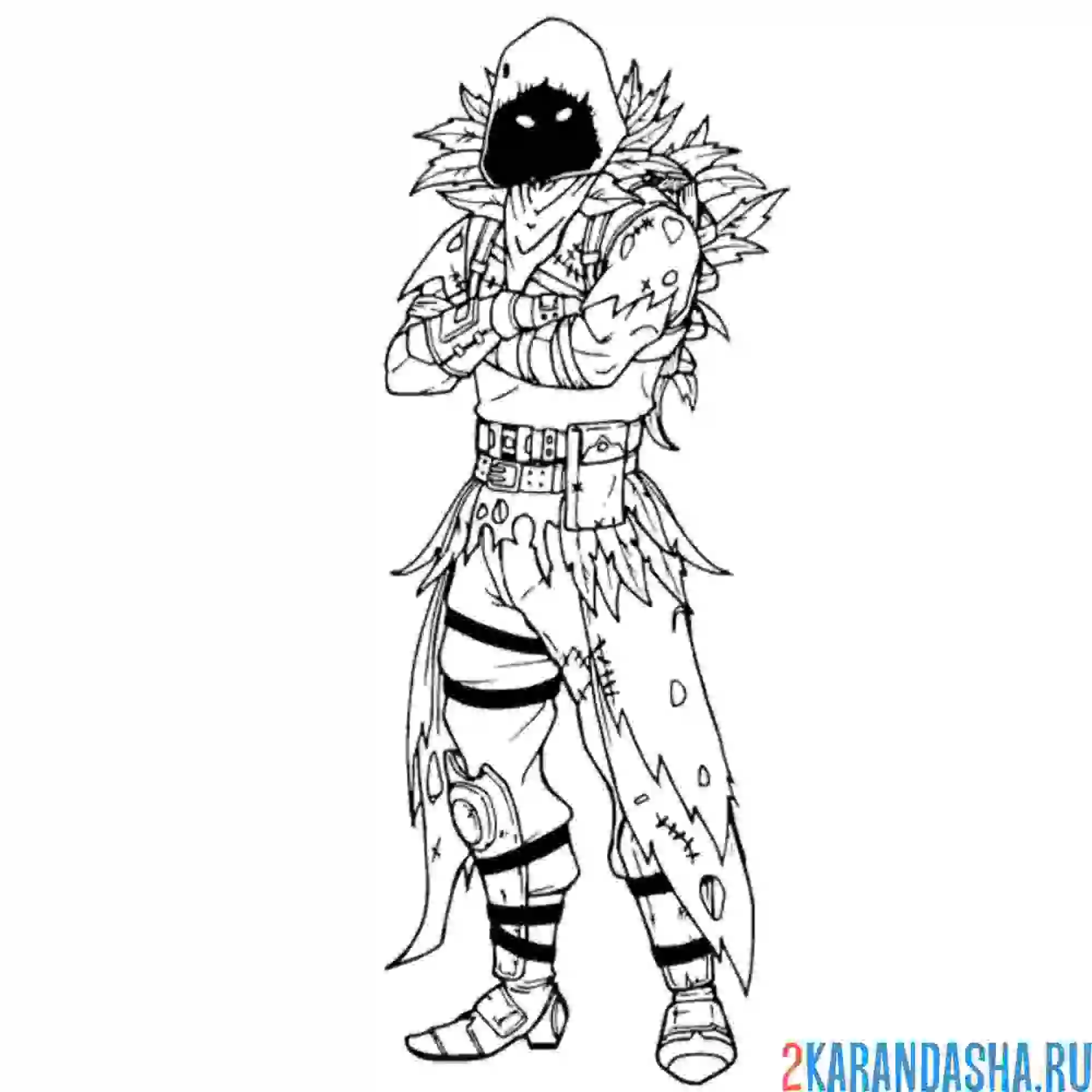 Раскраска фортнайт ворон