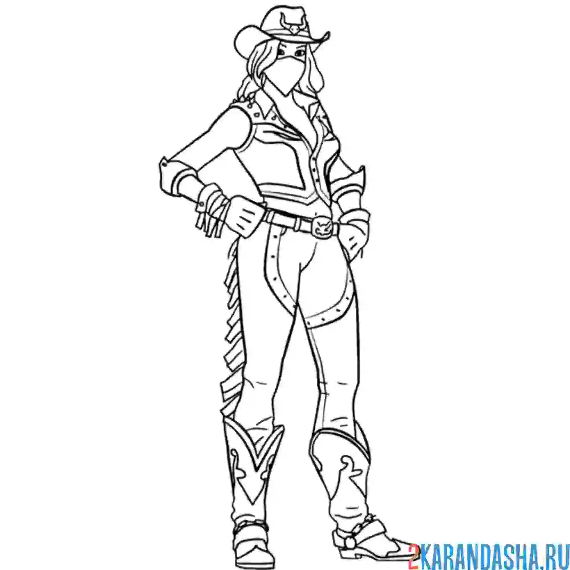 Раскраска темный рейнджер ковбой