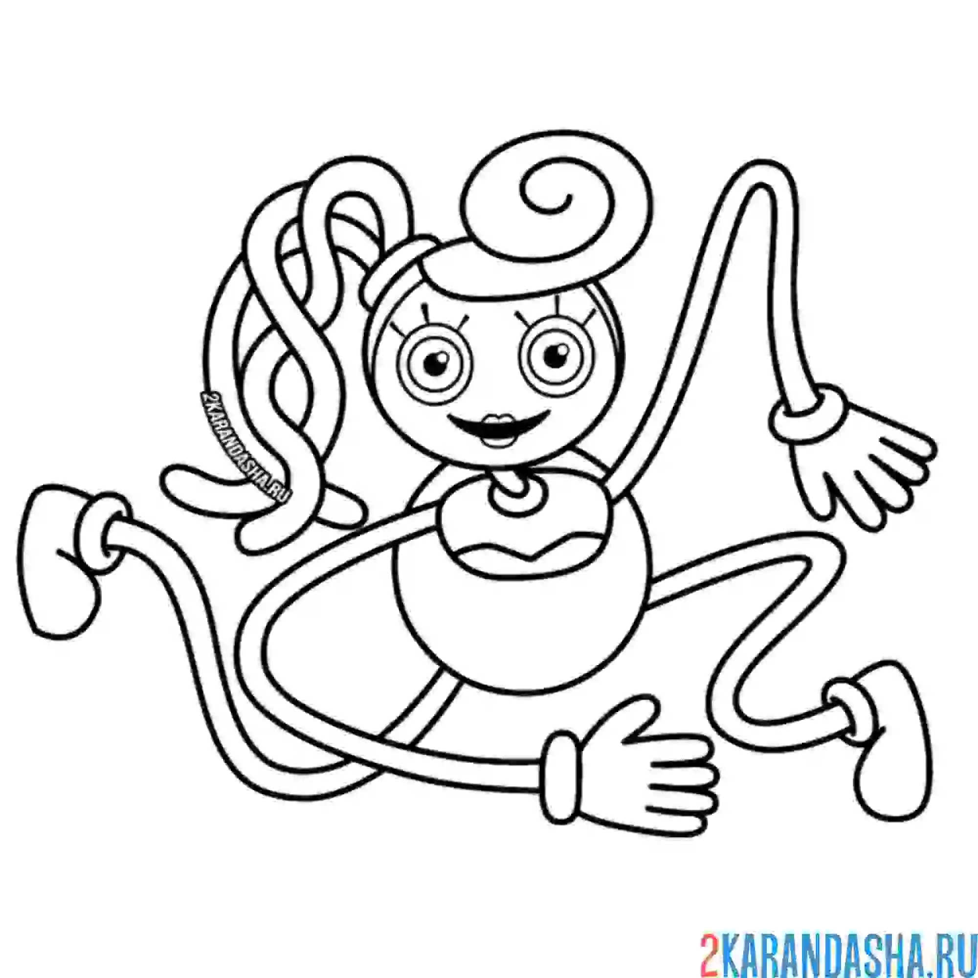 Раскраска мамочка длинные ноги хагги вагги