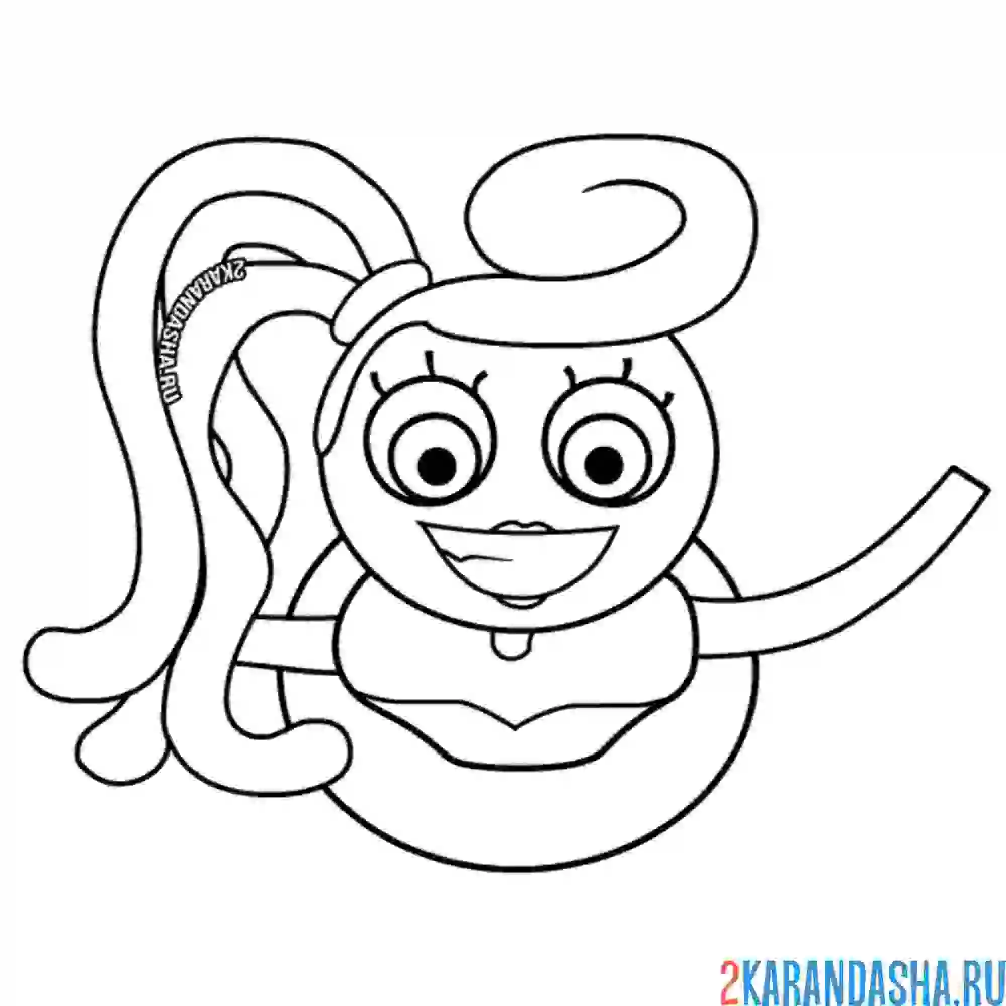 Раскраска мама длинные ноги хагги вагги