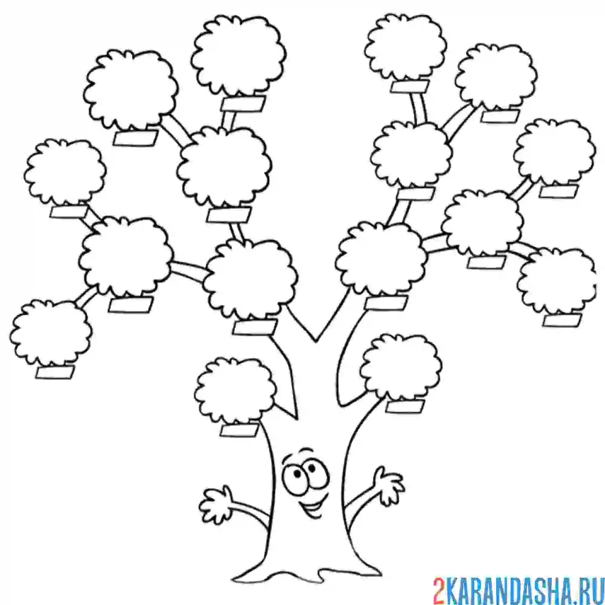 Раскраска семейное древо