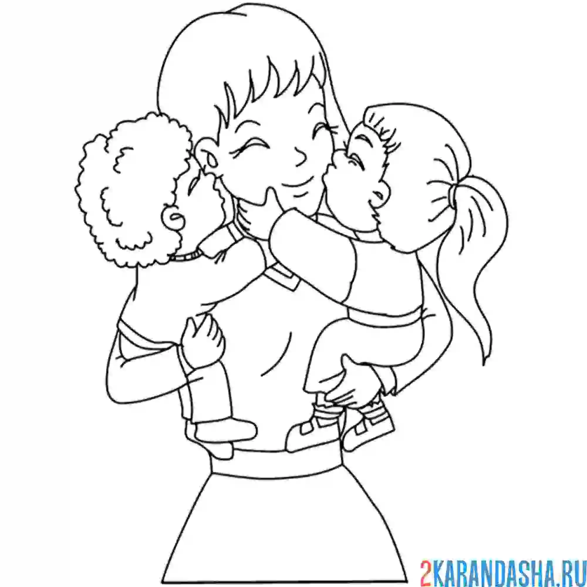 Раскраска любимая мама