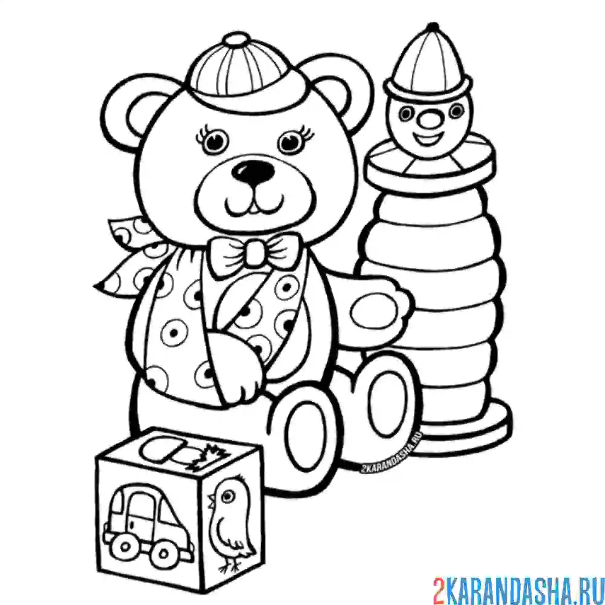 Раскраска медведь сломал лапку