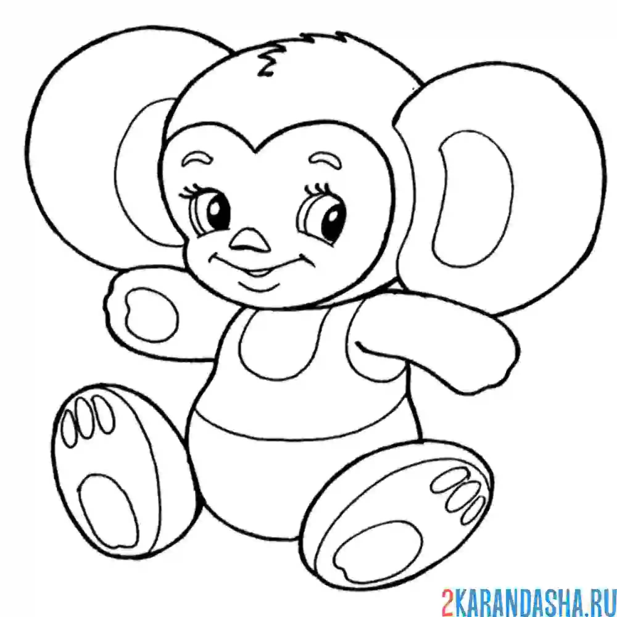 Раскраска чебурашка