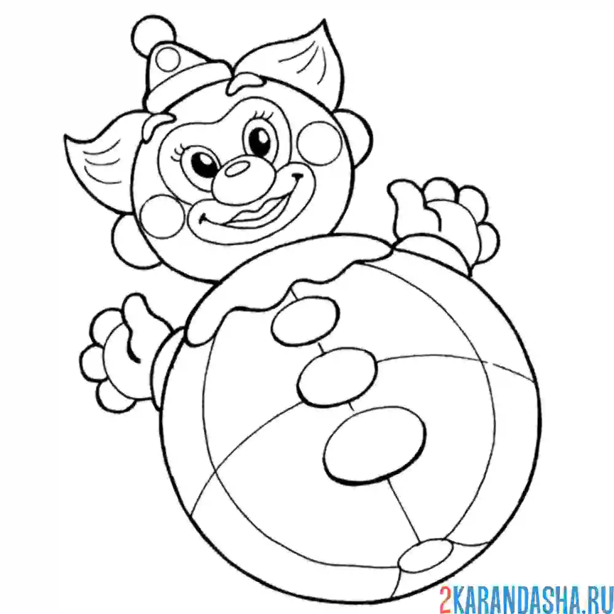 Раскраска клоун неваляшка