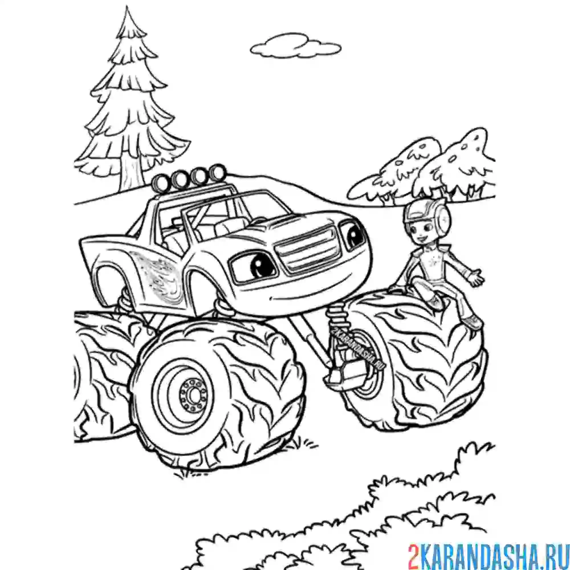 Раскраска вспыш в лесу