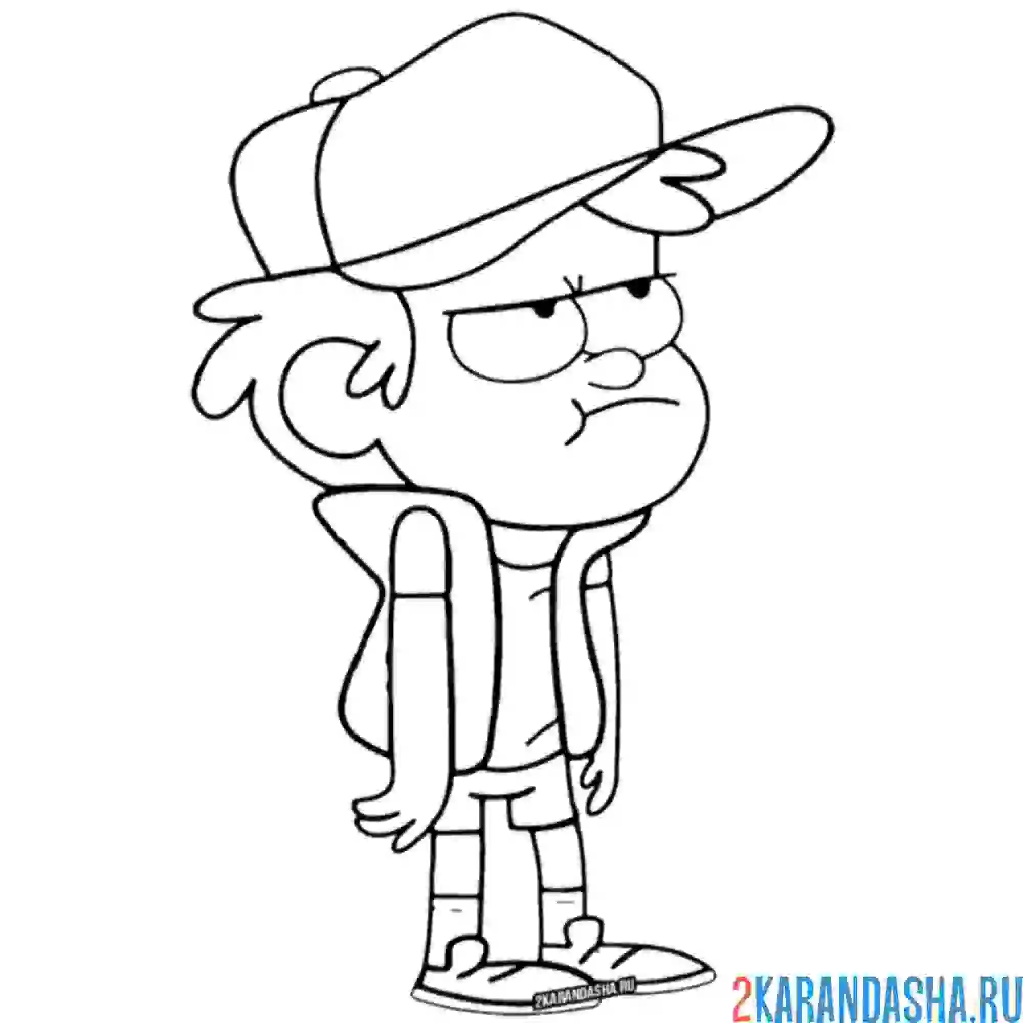 Раскраска диппер пайнс недовольный