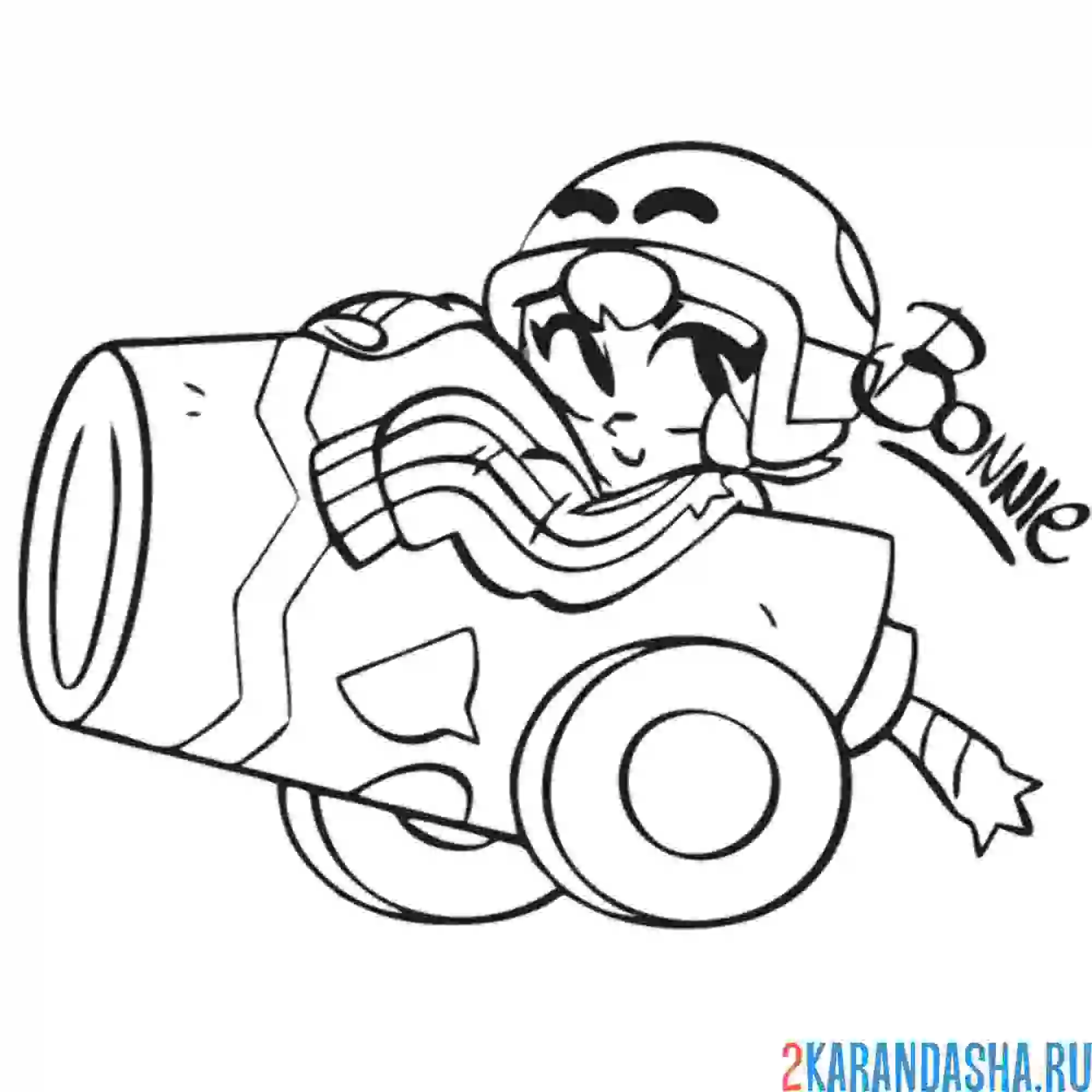 Раскраска бонни и пушка