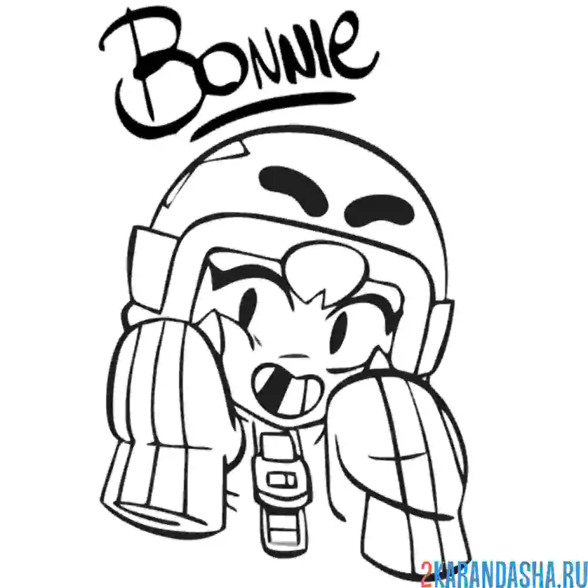 Раскраска бонни без зуба