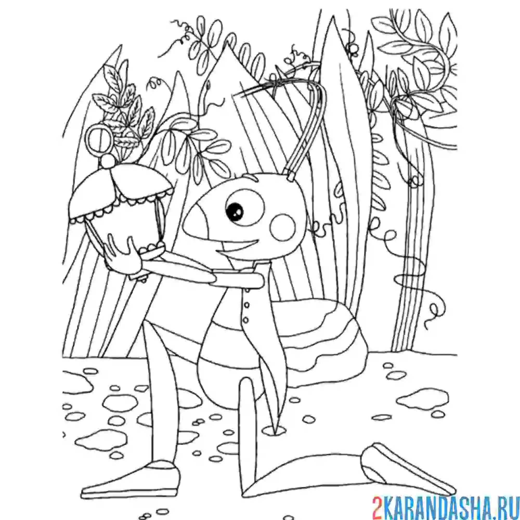 Раскраска держит фонарь