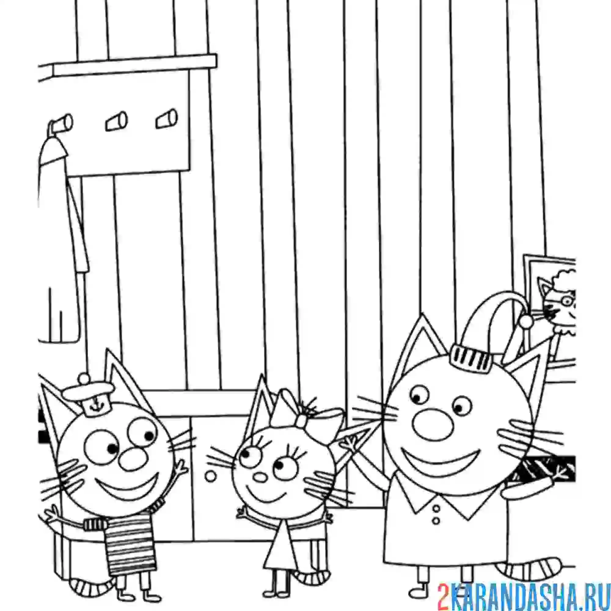 Раскраска коржик, компот и карамелька