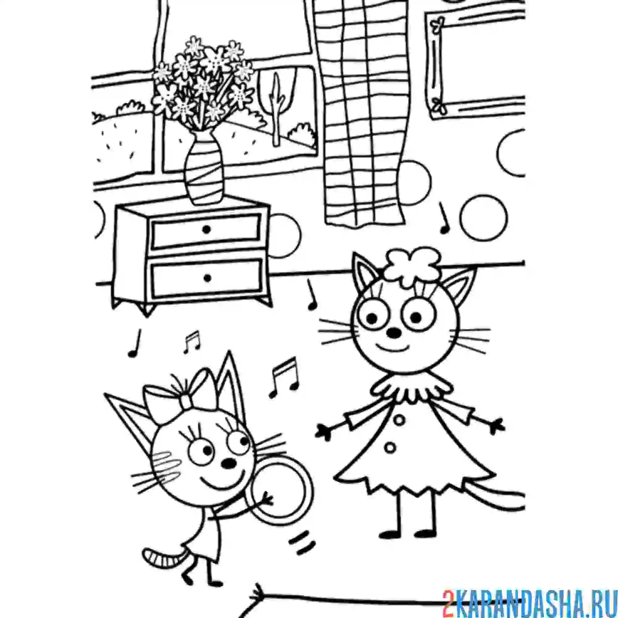 Раскраска карамелька и лапочка