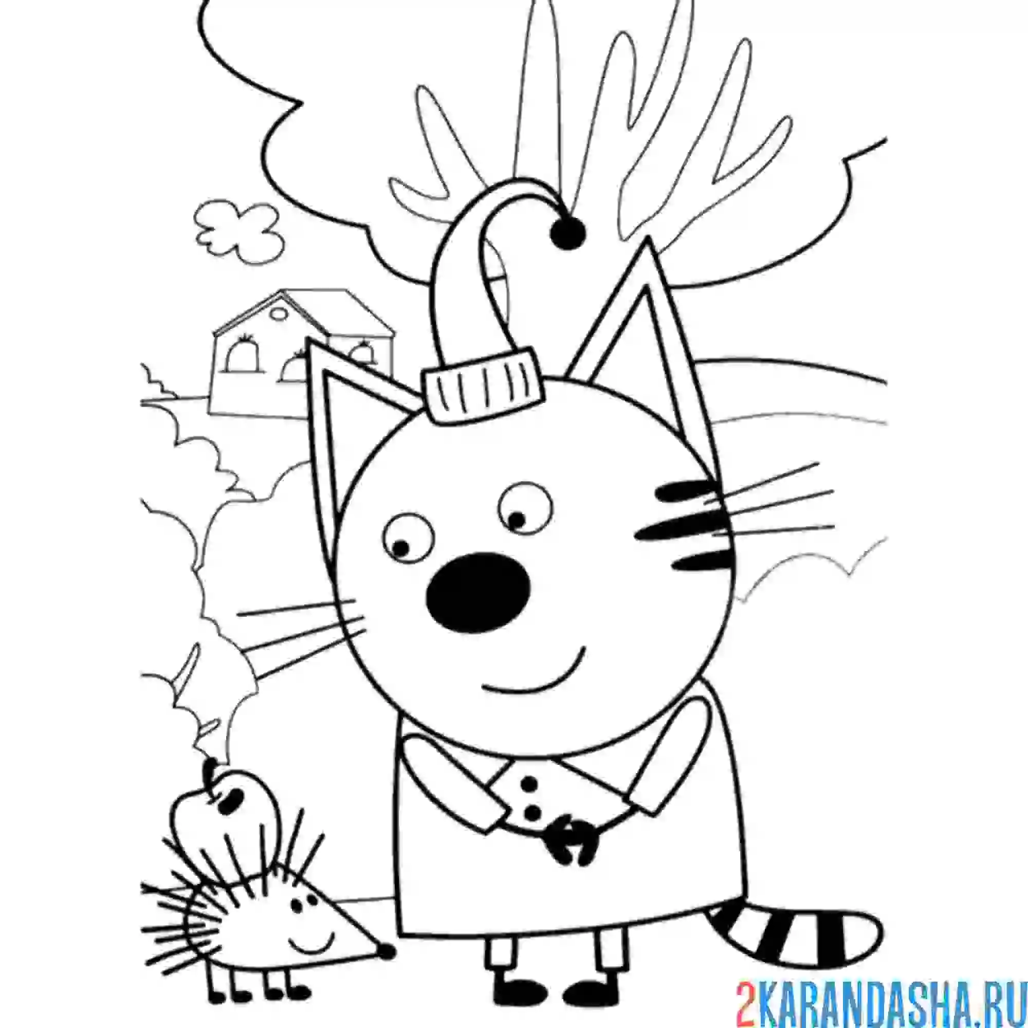 Раскраска компот и ежик