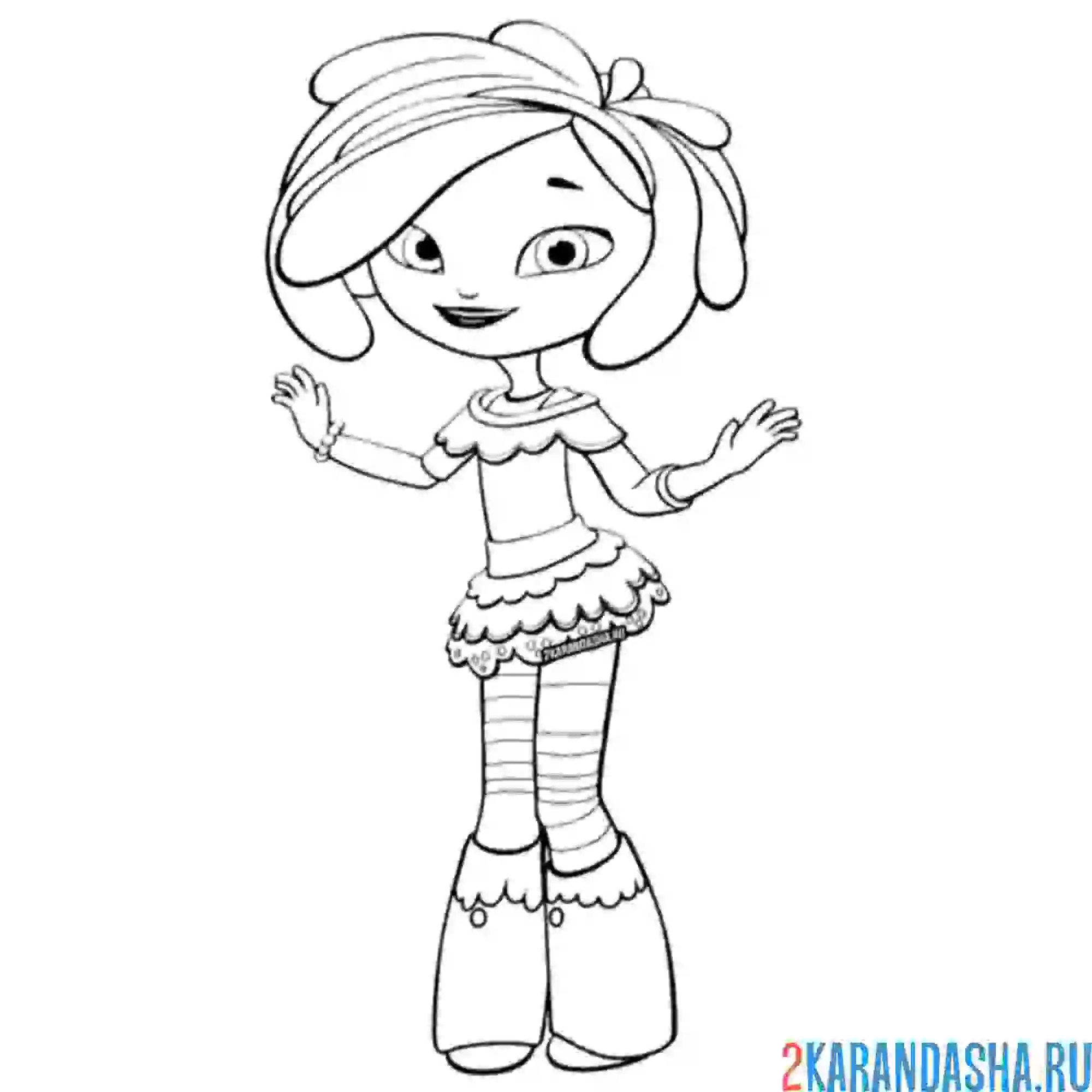 Раскраска снежка в юбке