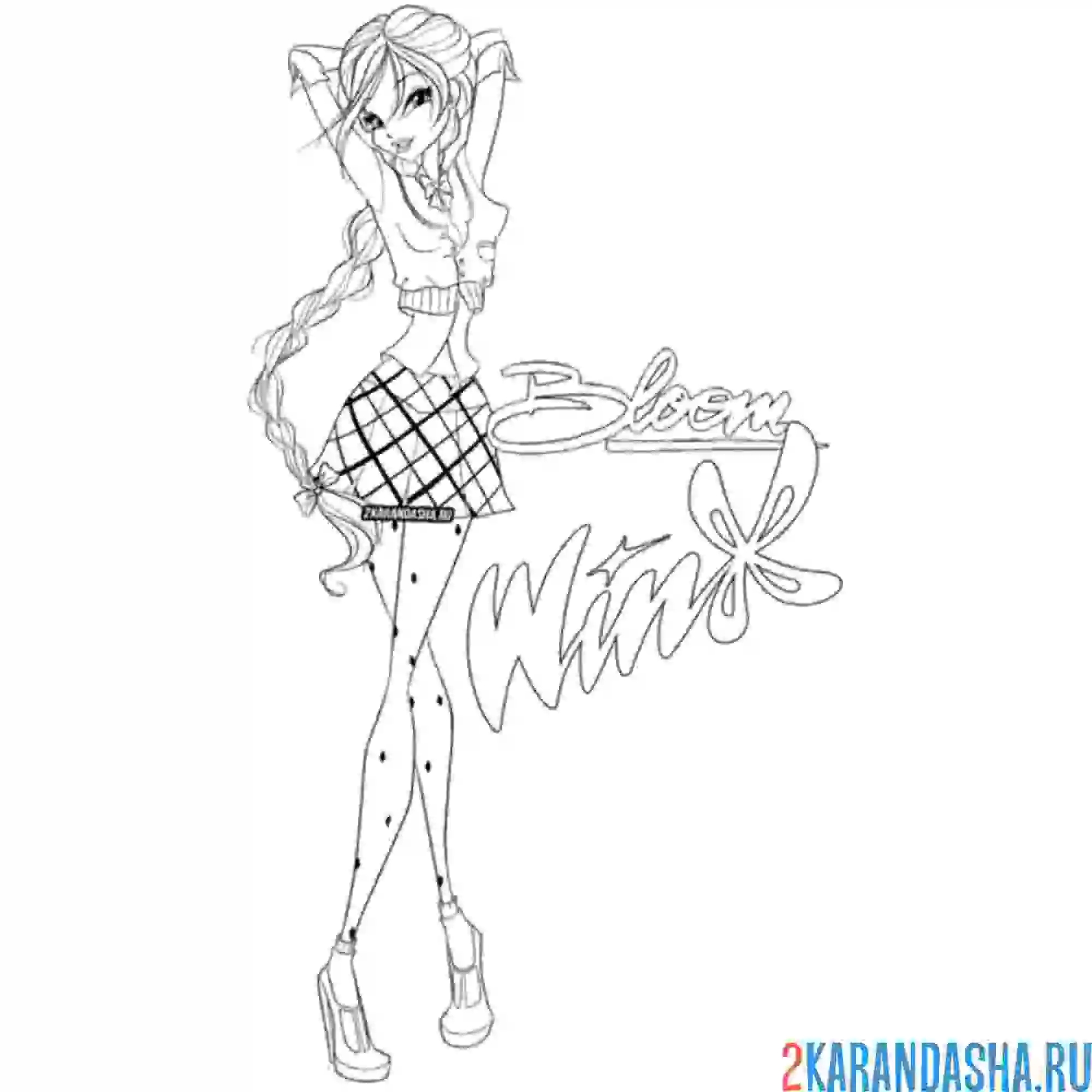 Раскраска блум девушка