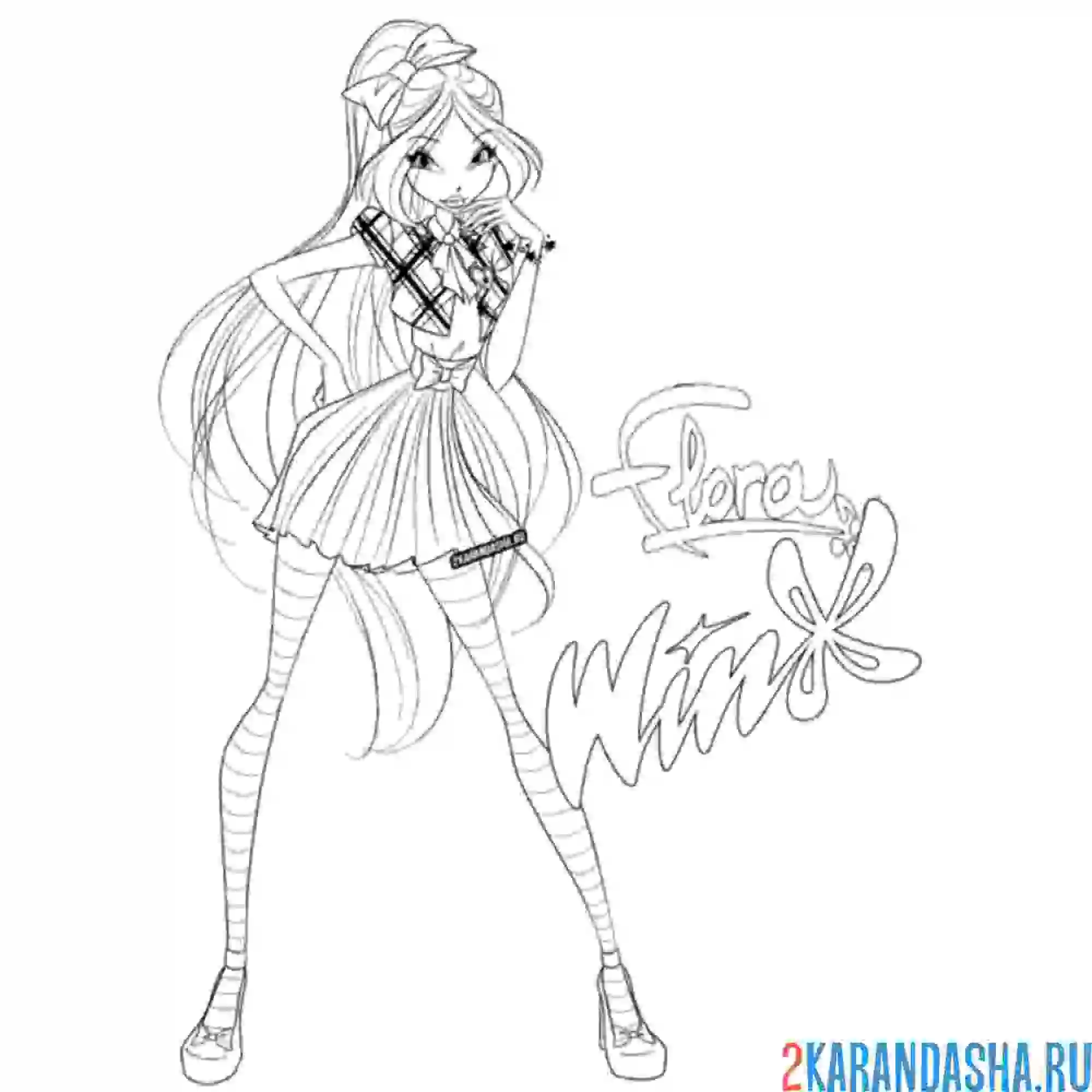 Раскраска флора девушка