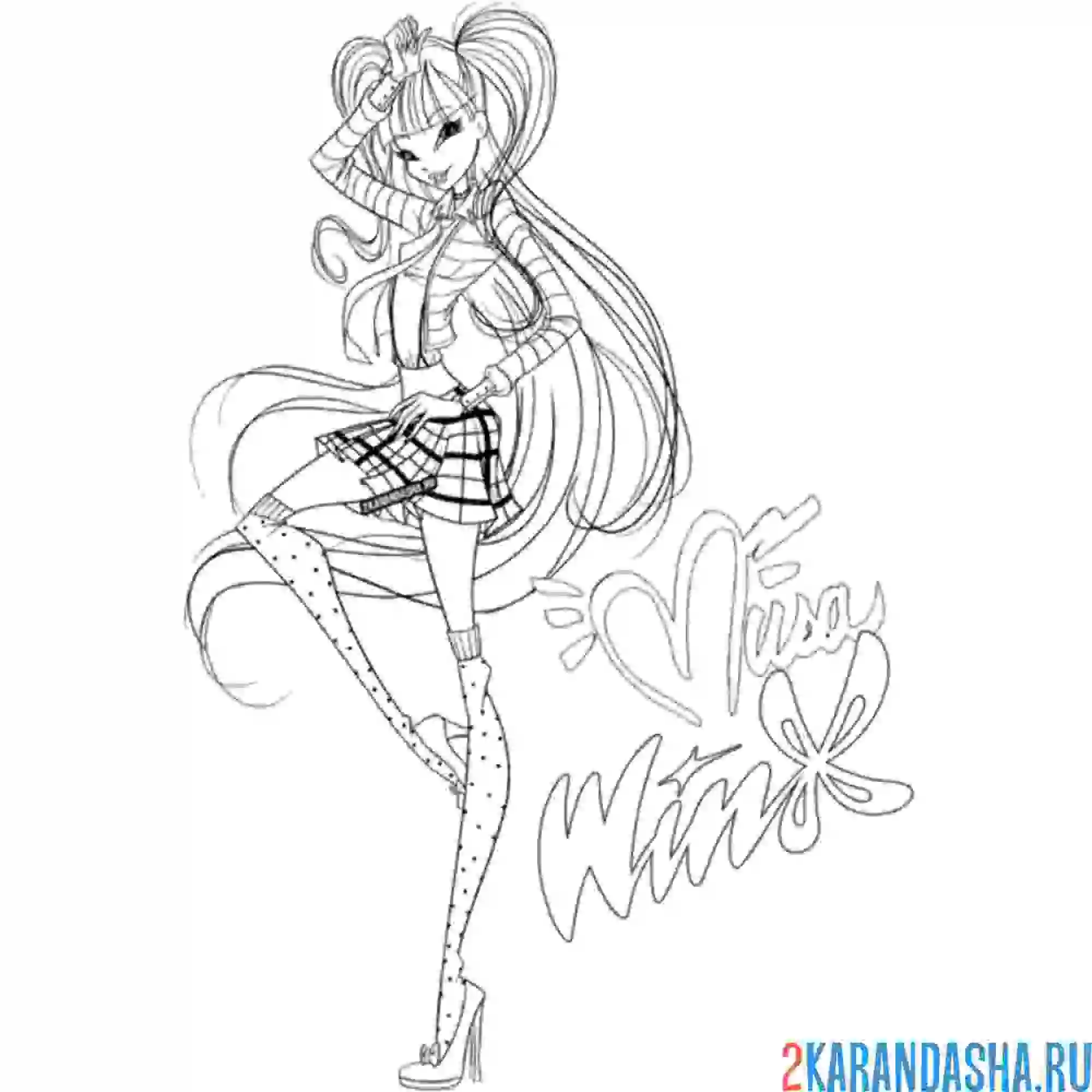 Раскраска муза девушка