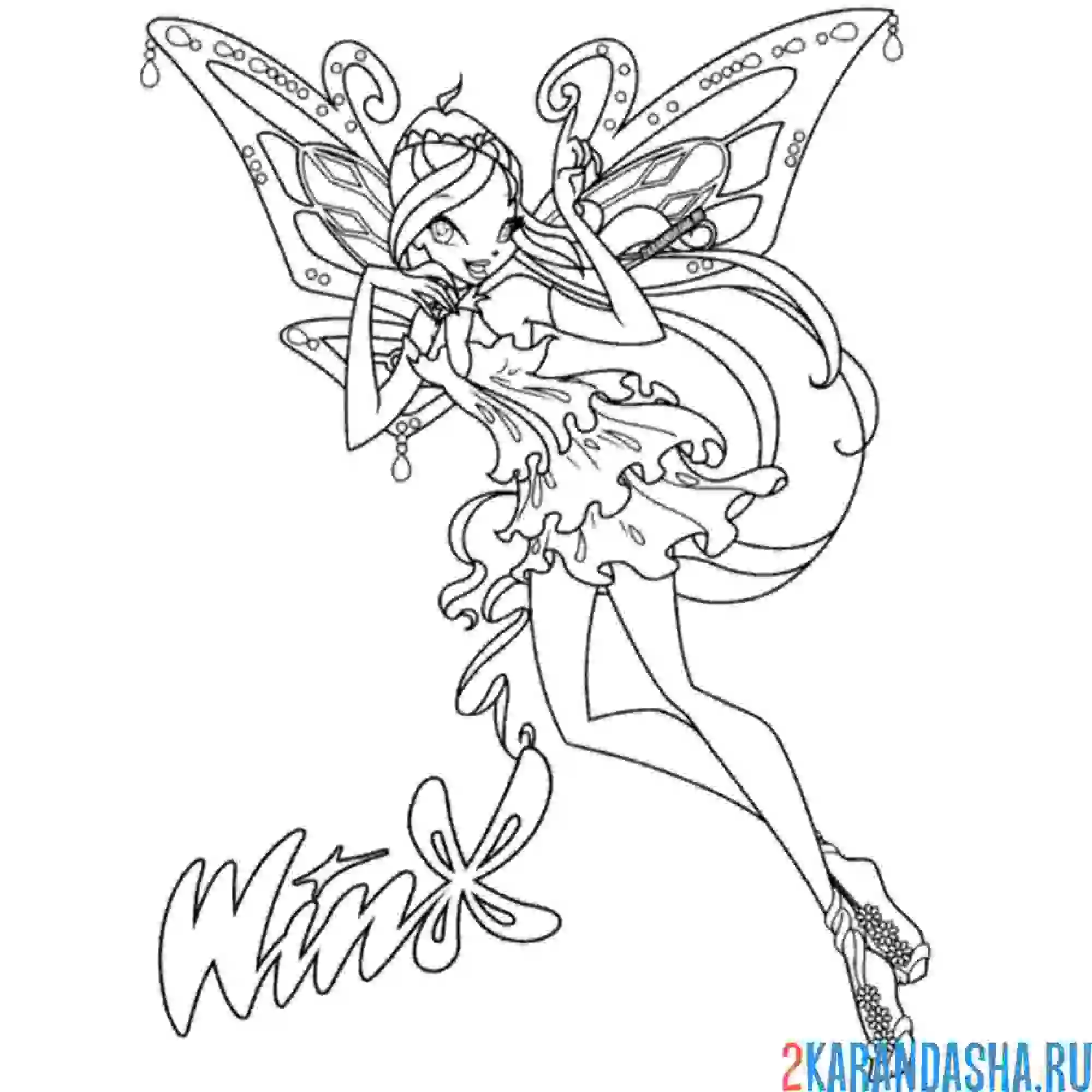 Раскраска стелла фея