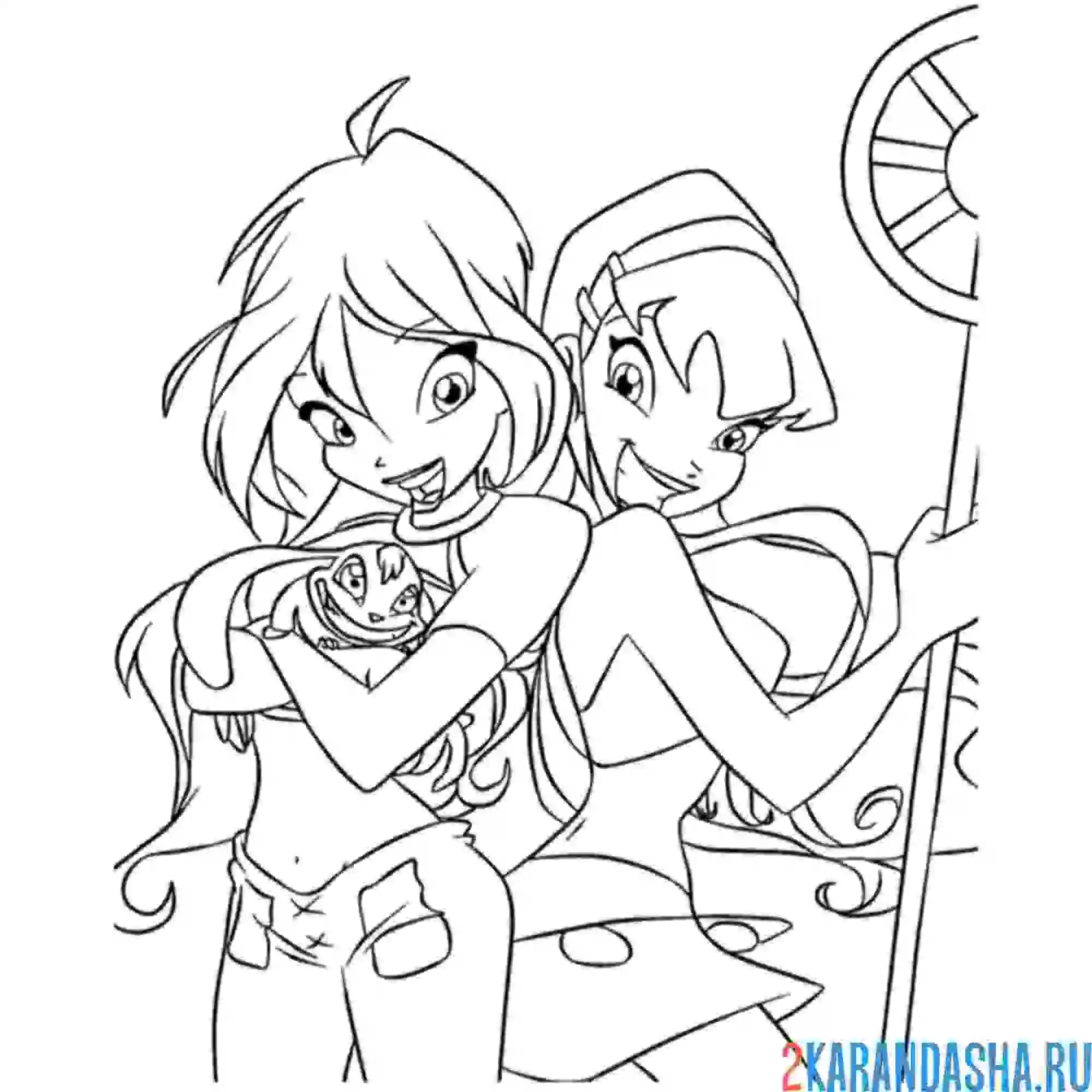 Раскраска блум и стелла