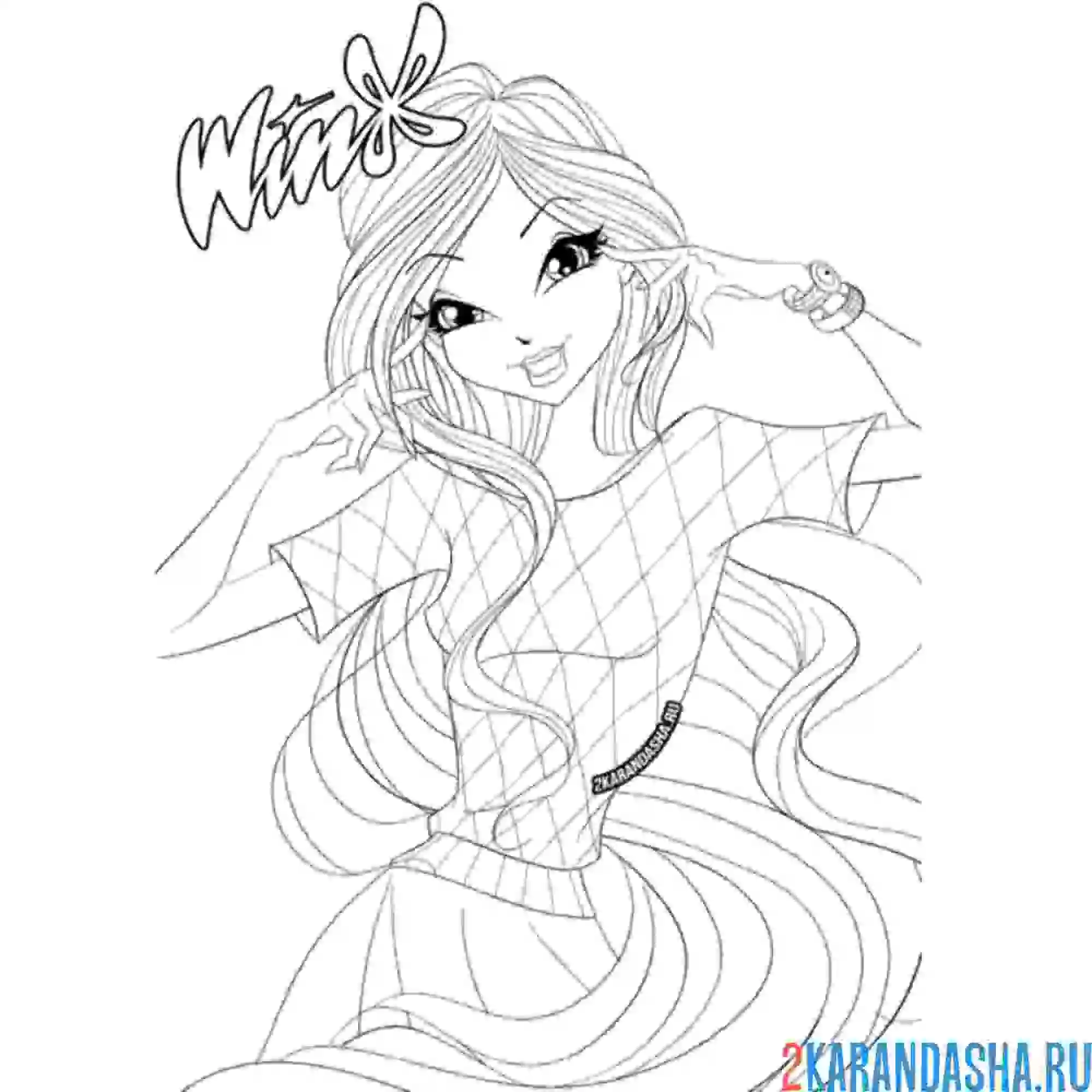 Раскраска блум модница