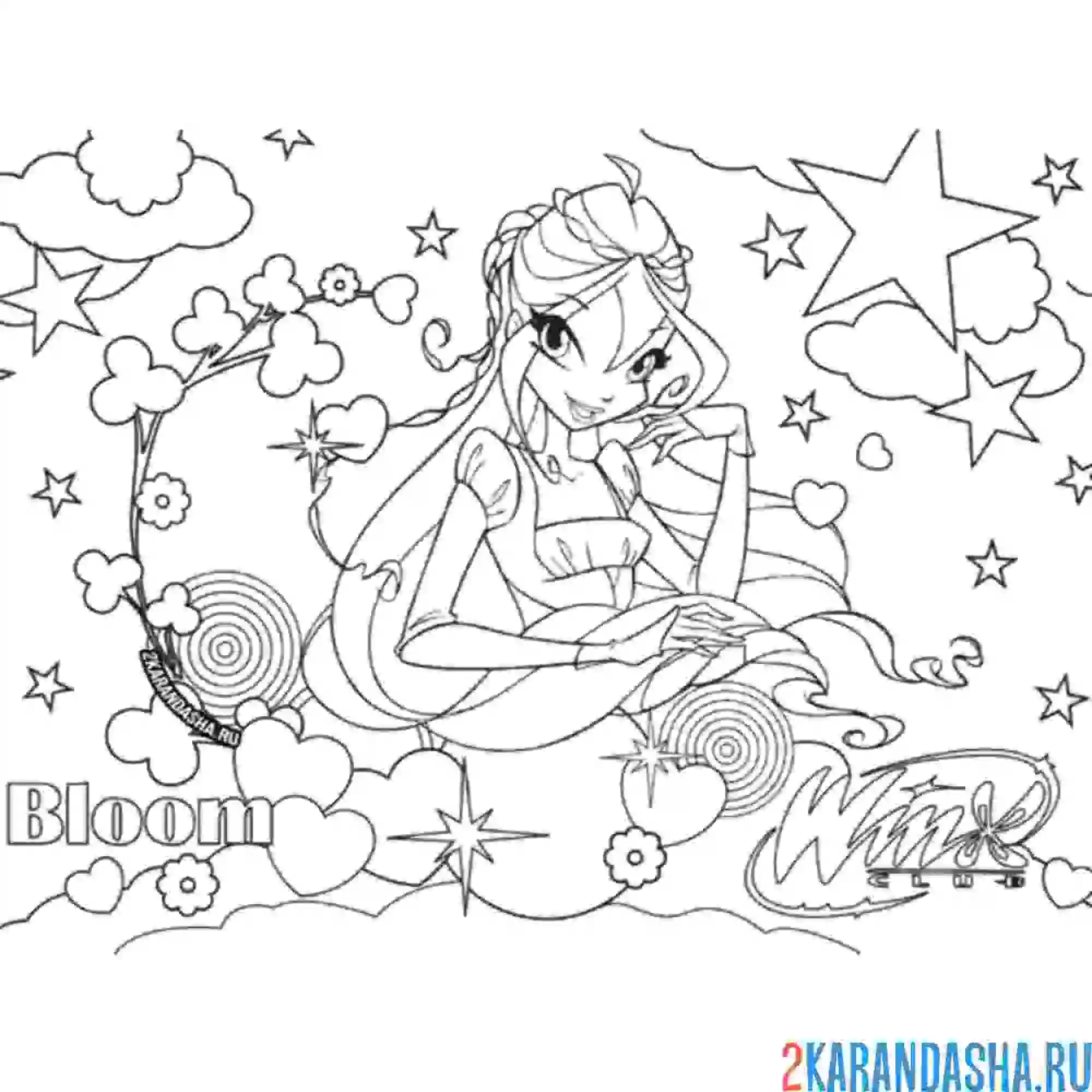 Раскраска блум фея добра
