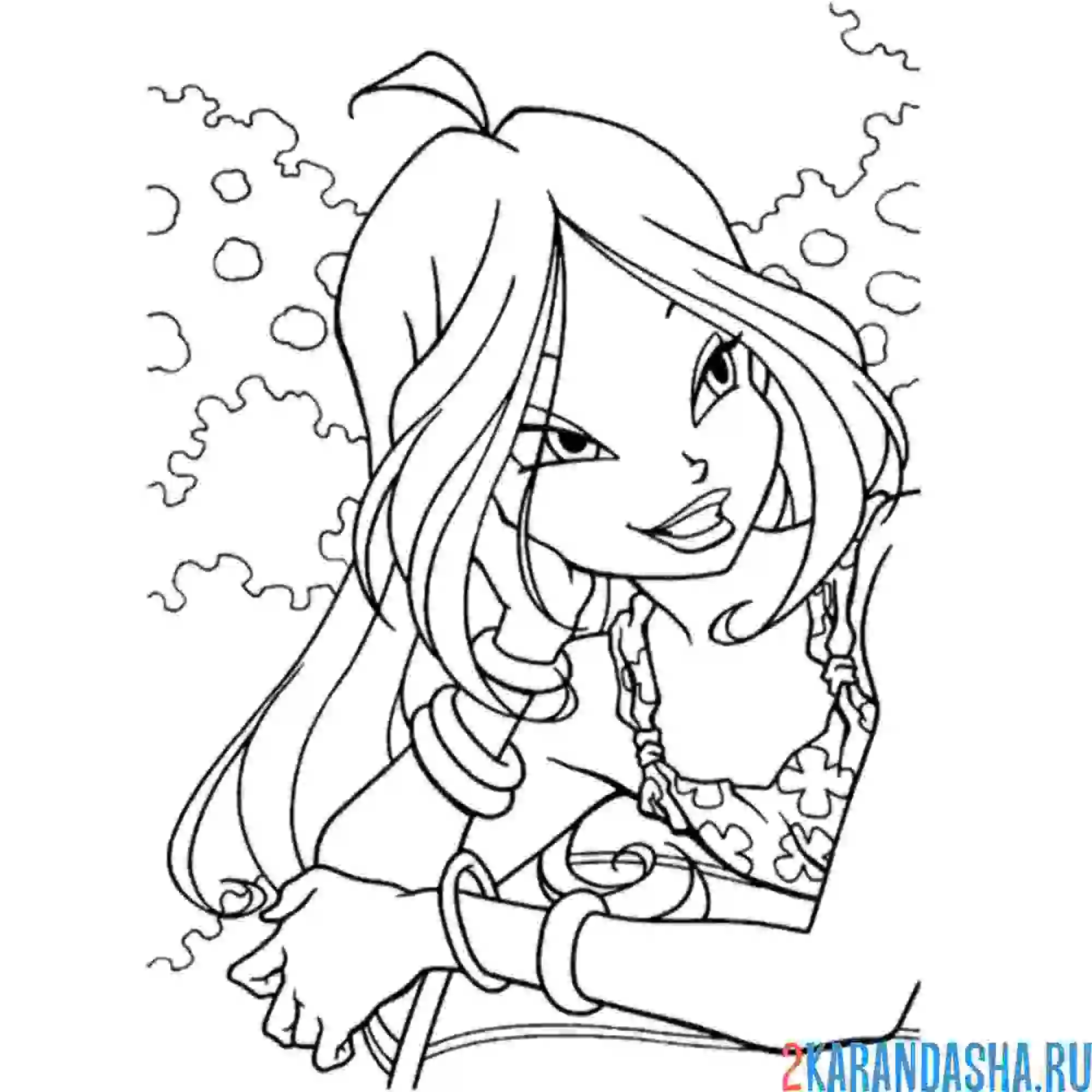 Раскраска флора на пляже