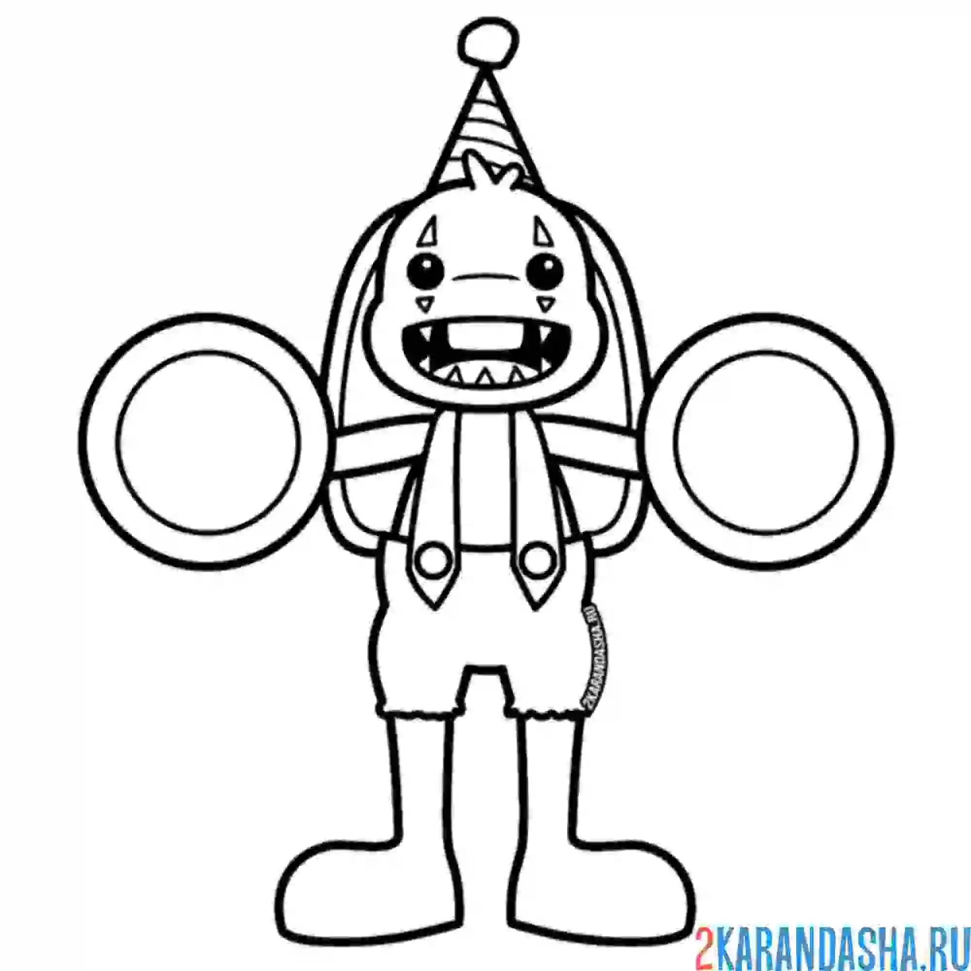 Раскраска кролик бонзо поппи плейтайм