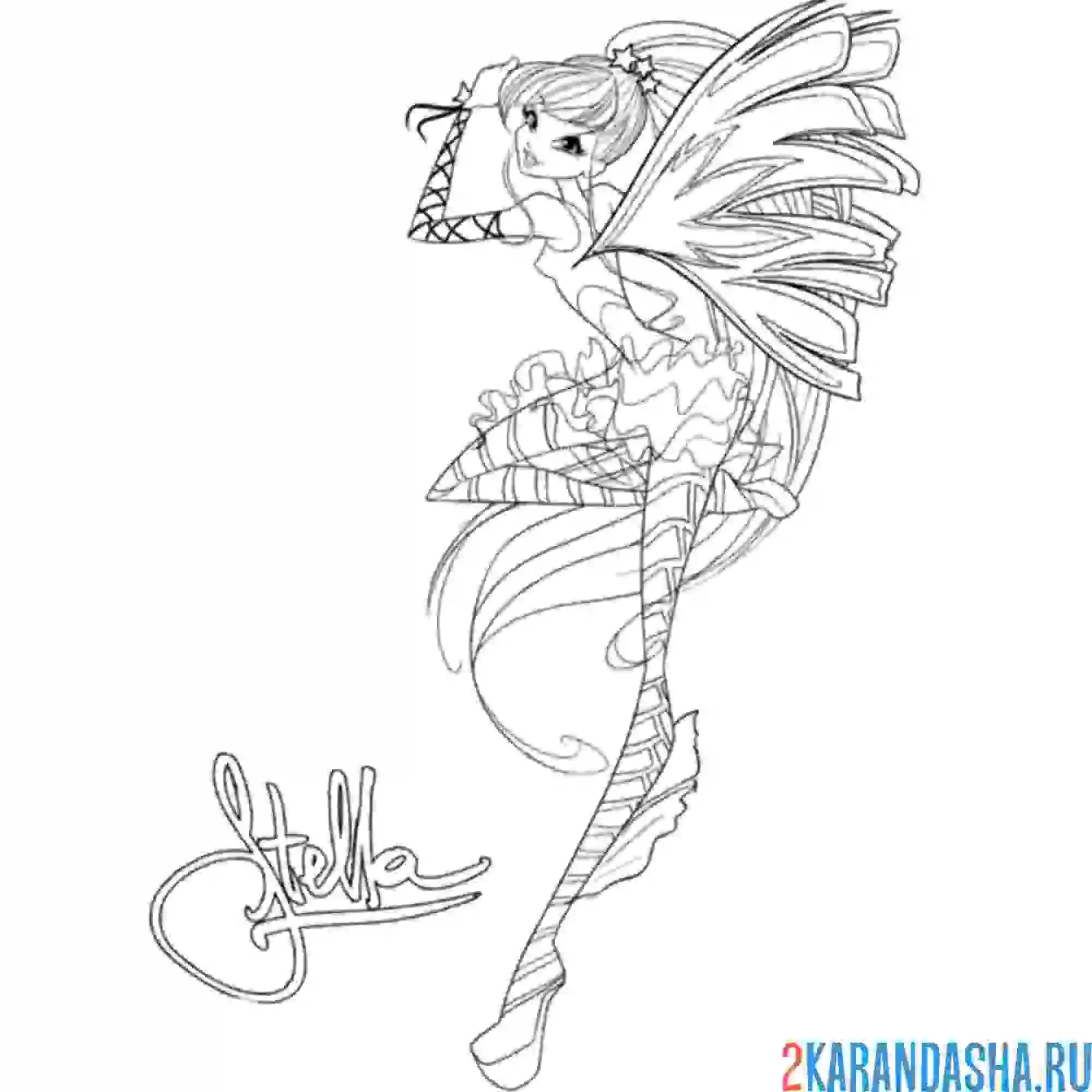 Раскраска стелла волшебница