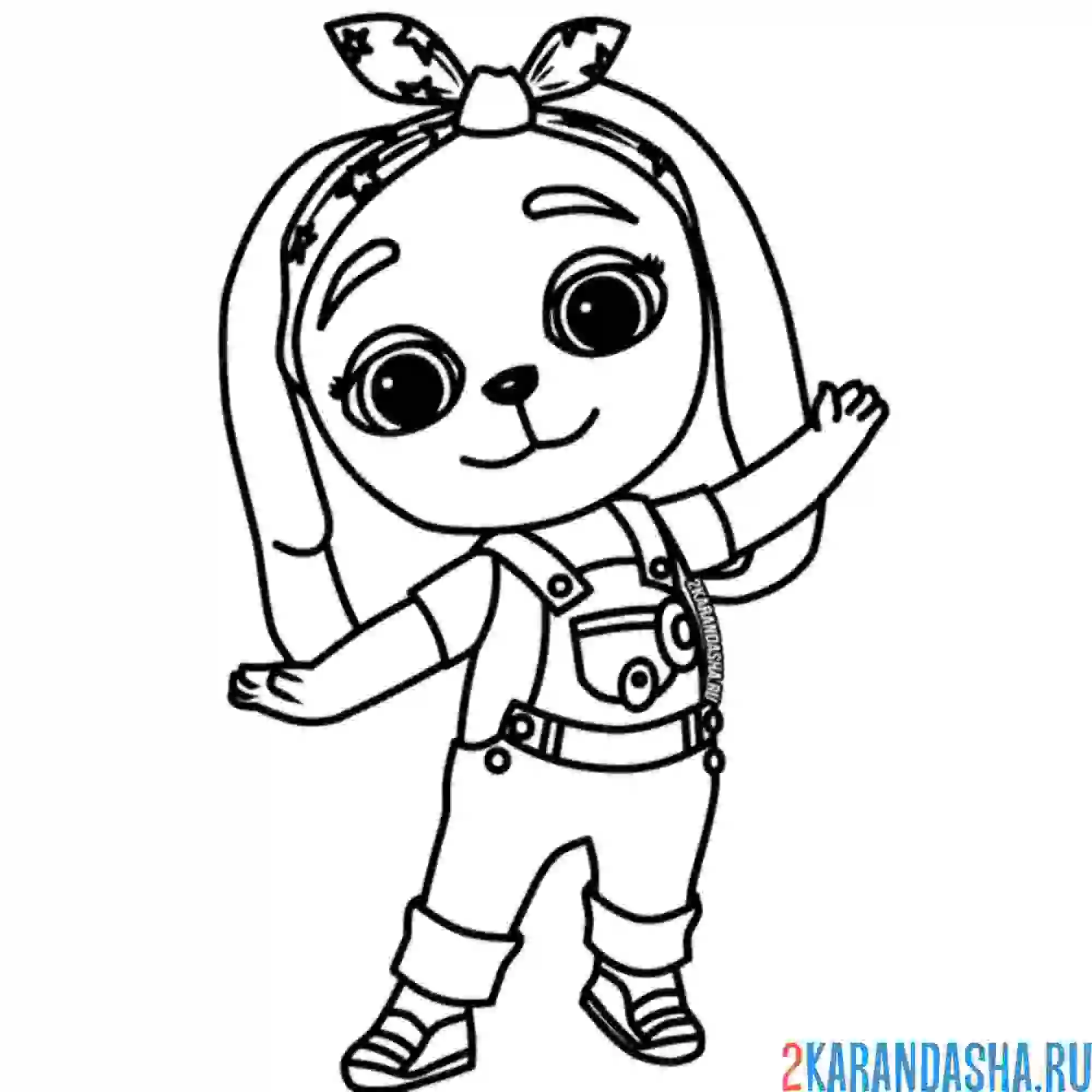 Раскраска викки коричневая собачка
