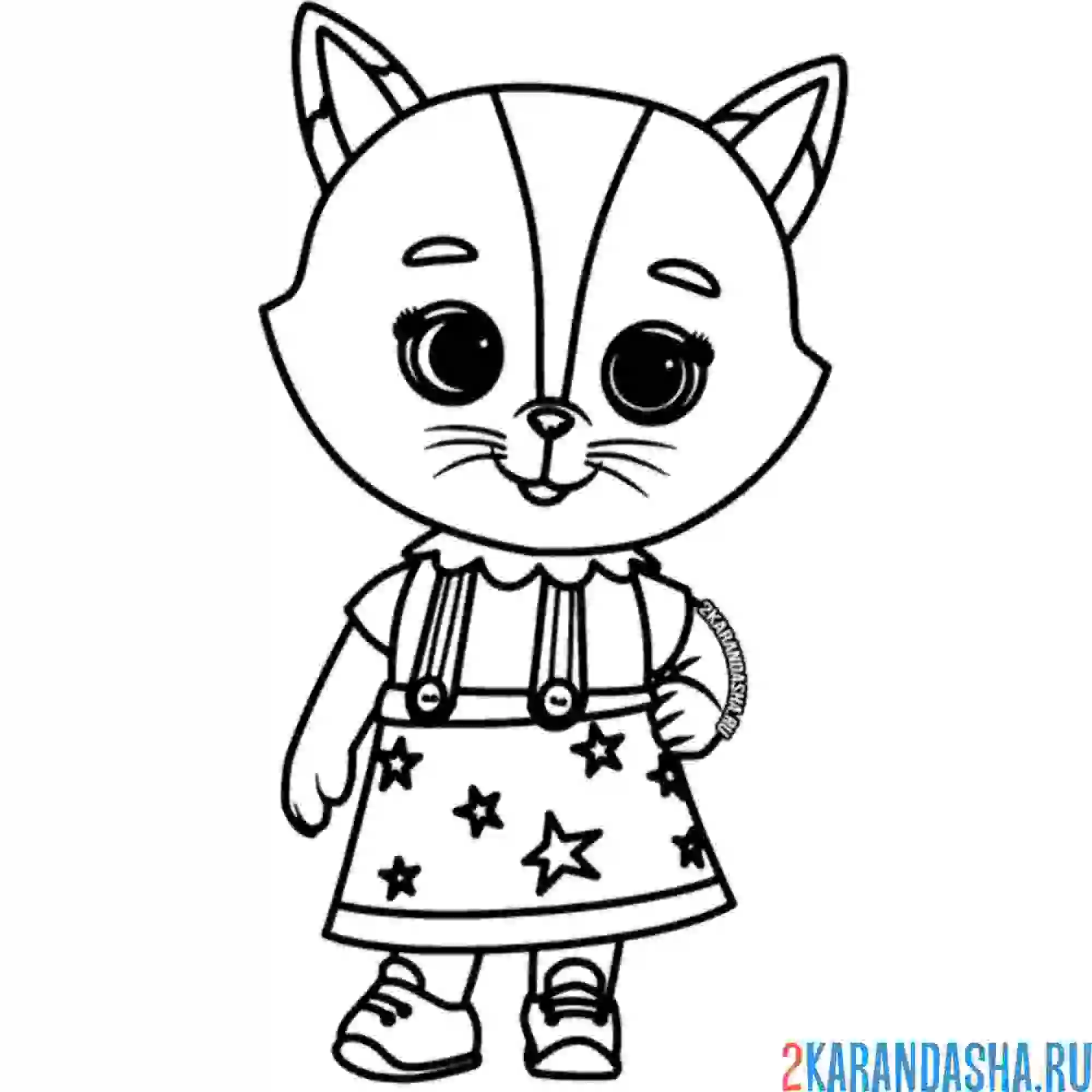 Раскраска алиса в платье