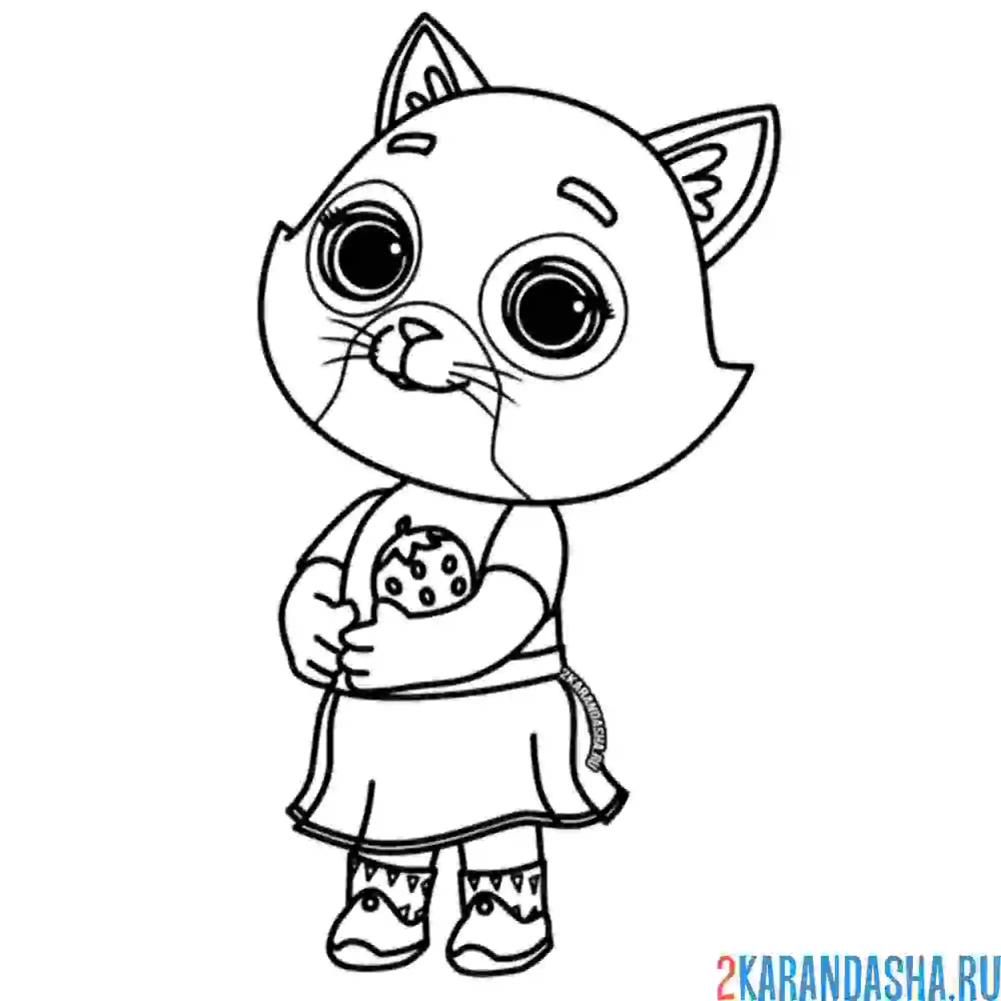 Раскраска буся рыжая кошечка