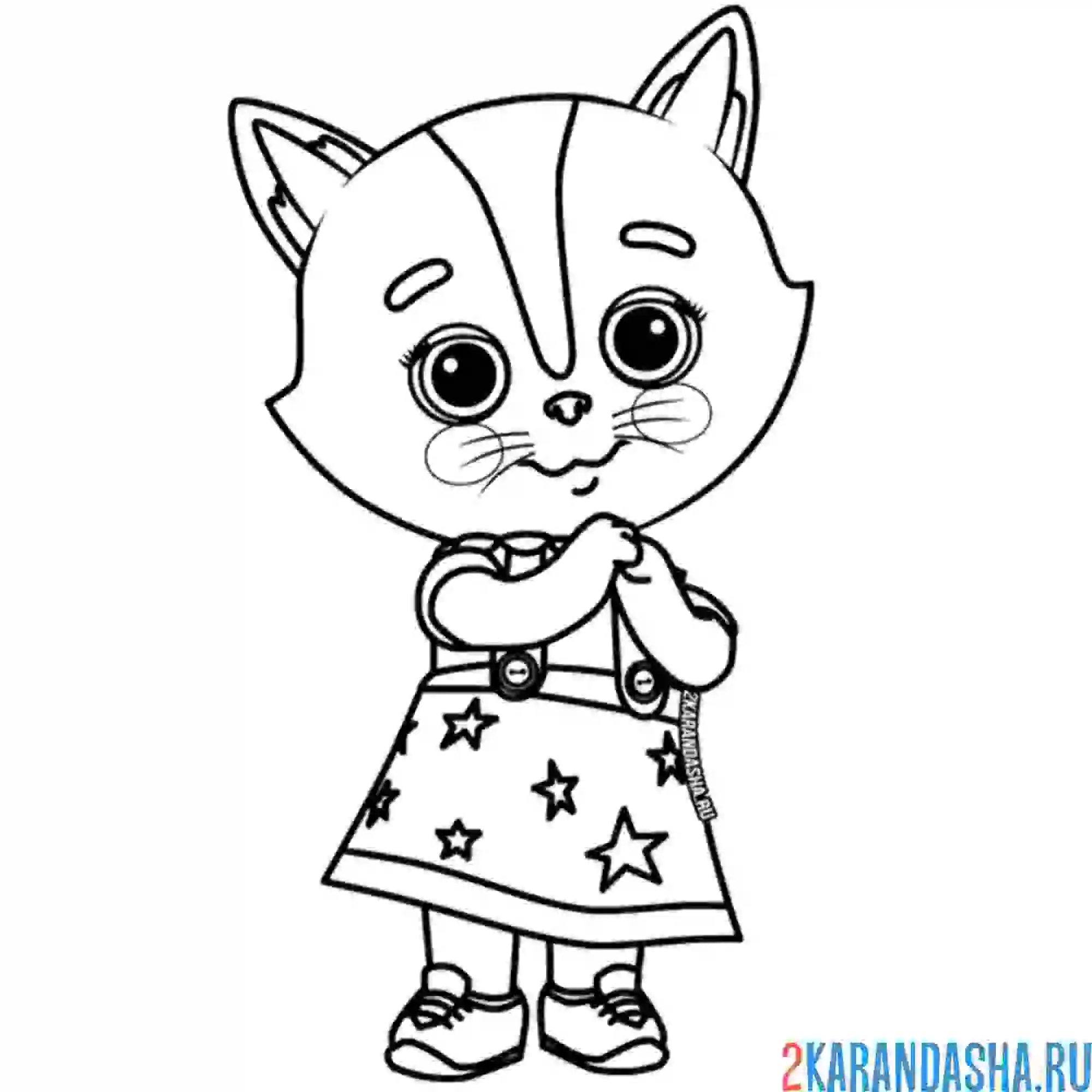 Раскраска алиса белая кошечка