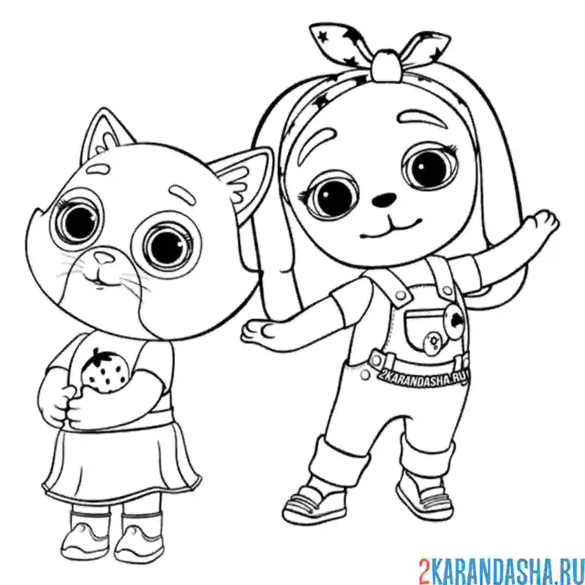 Раскраска буся и викки