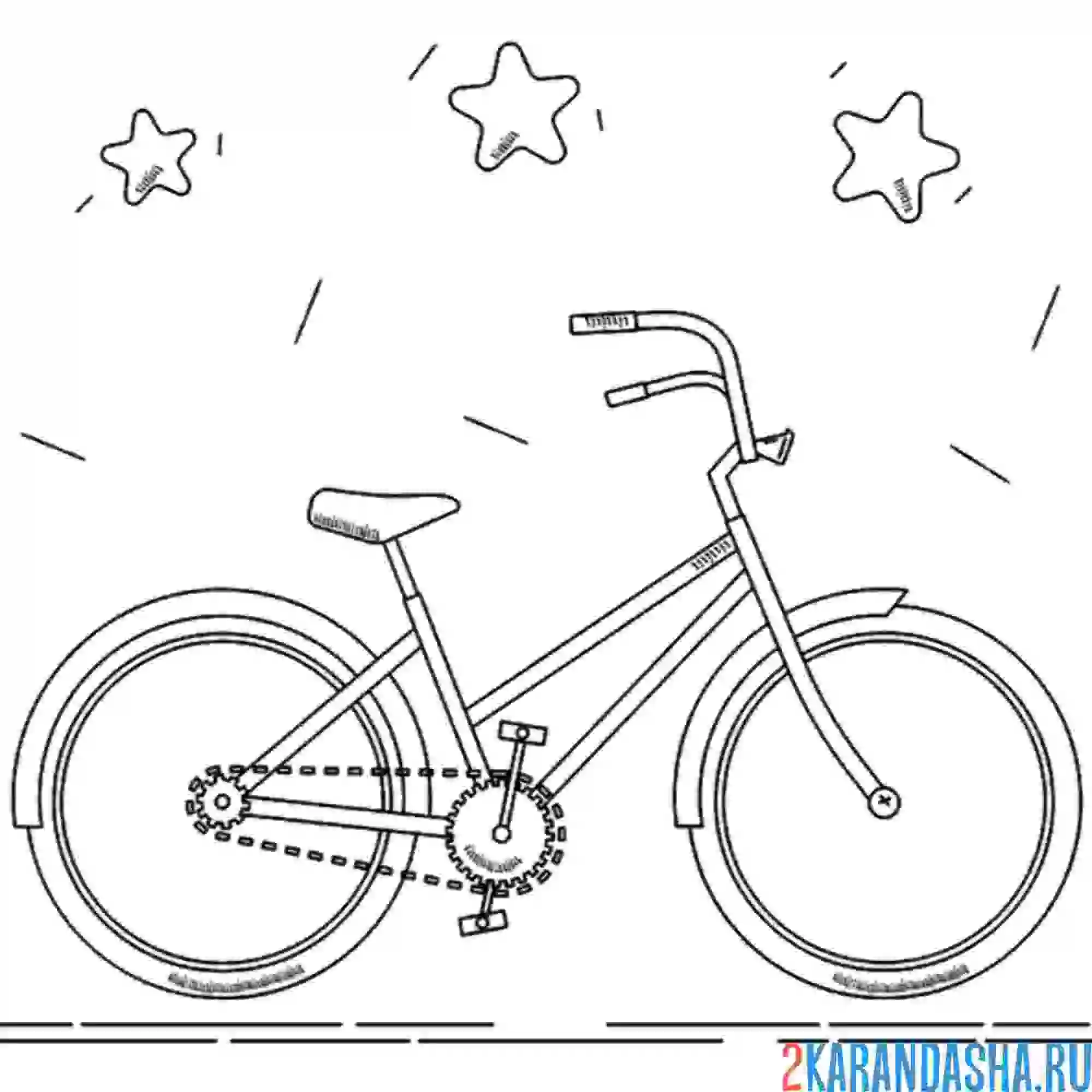 Раскраска легкий велосипед